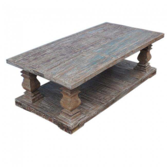 French Provincial Style Large Rectangle Coffee Table - Elegant Living Room Centerpiece for Home Decor & Entertaining