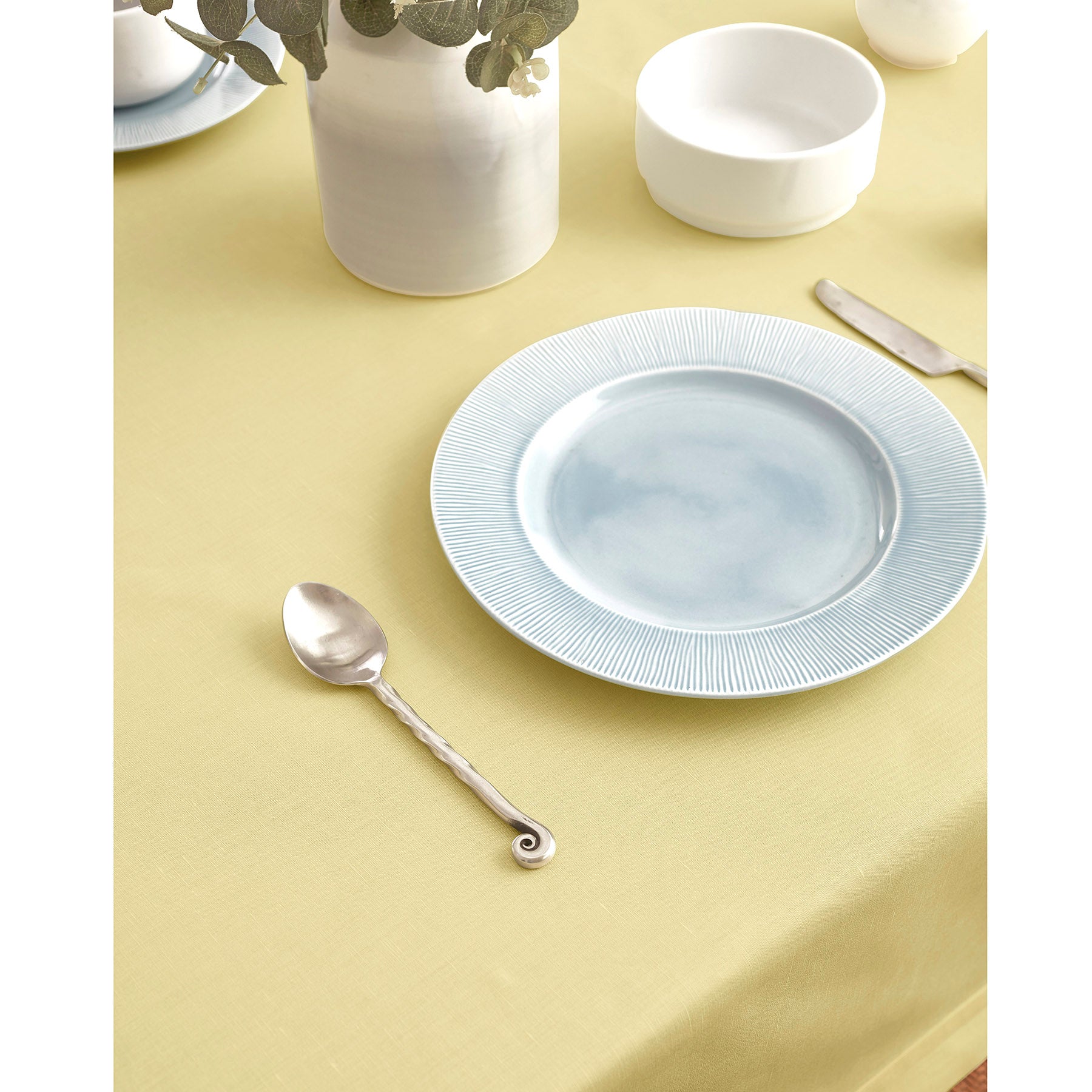 Premium Dru Cotton Linen Tablecloth - 60x90 Inch Natural Woven Table Cover for Dining, Kitchen & Outdoor Picnics - Washable & Wrinkle-Resistant