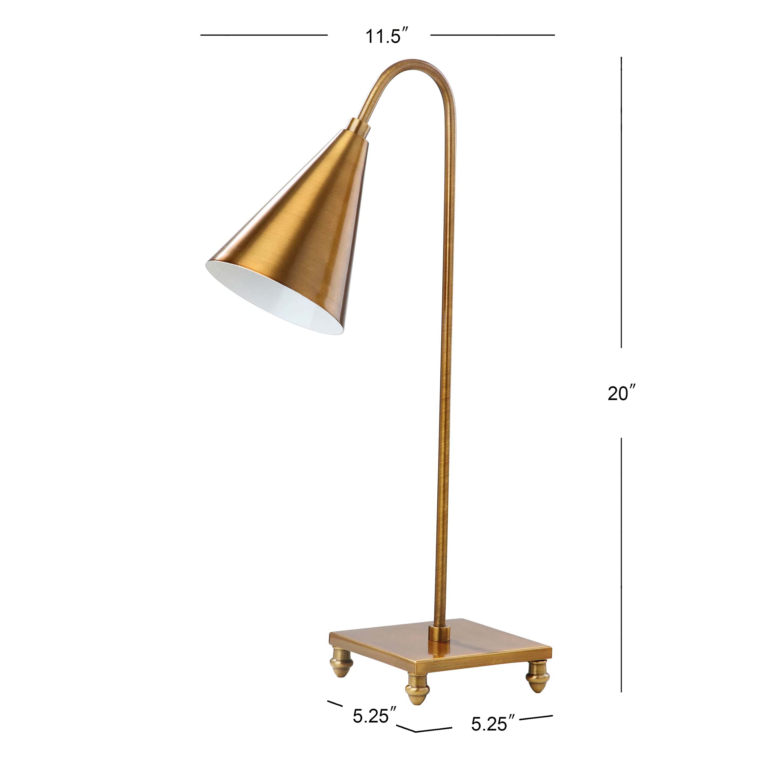 SAFAVIEH Annetta Gold 20-inch LED Table Lamp for Bedroom, Living Room, Home Office & Dorm - Modern Nightstand & Study Task Lighting with Included Bulb - Perfect for Reading, Working & Ambient Decor