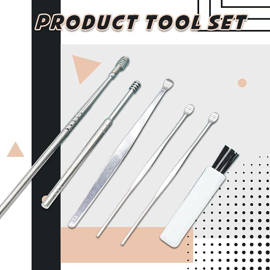 6pcs Spring Ear Wax Cleaner Tool Set - Safe Earwax Removal Kit with Curette, Cleaning Brush & Storage Box - Perfect for Home, Travel & Personal Hygiene Care
