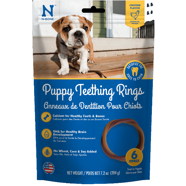 N Bone Puppy Teething Rings - Chicken Flavor Dog Chew Toys for Puppies, Natural Dental Care & Training Treats - Perfect for Teething Relief and Playtime