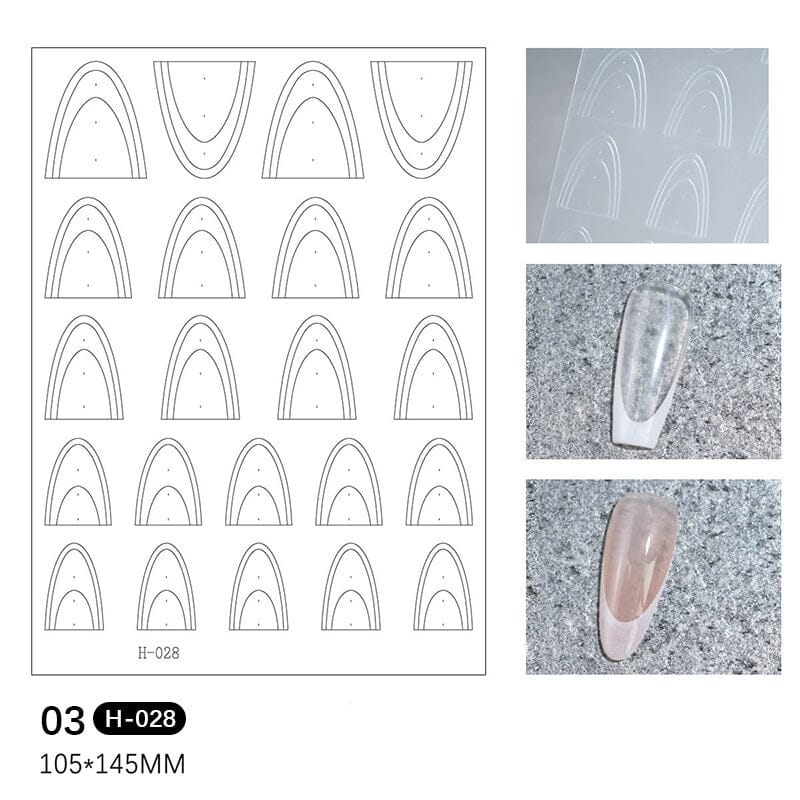 3D French Nail Stickers - Clear H 028 for Elegant & Stylish Manicures - Perfect for Weddings, Parties & Special Occasions