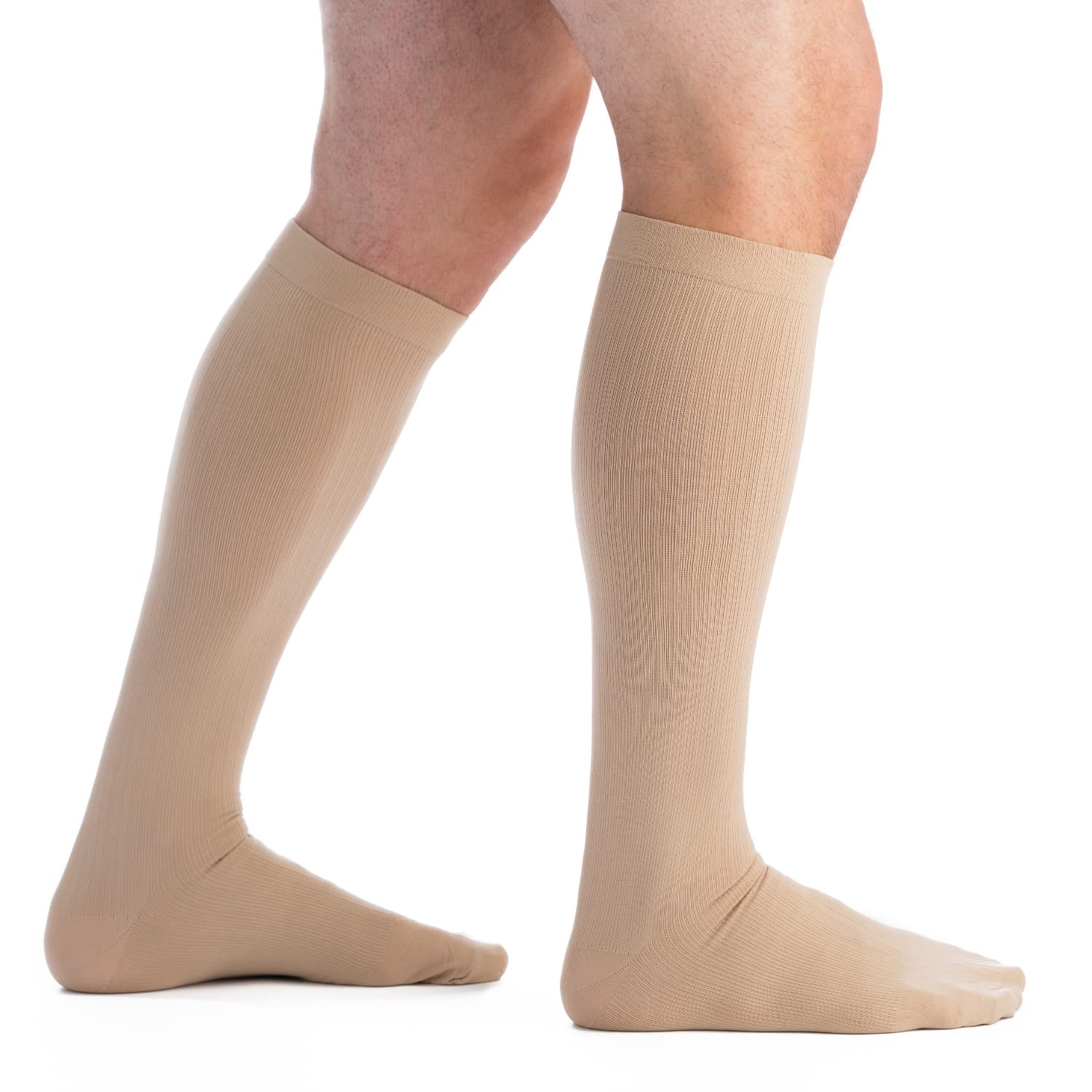 EvoNation Men's Knee High 30-40 mmHg Graduated Compression Socks - Extra Firm Pressure Support for Running, Travel & Varicose Vein Relief - Medical Grade Compression Stockings for Athletes & Nurses