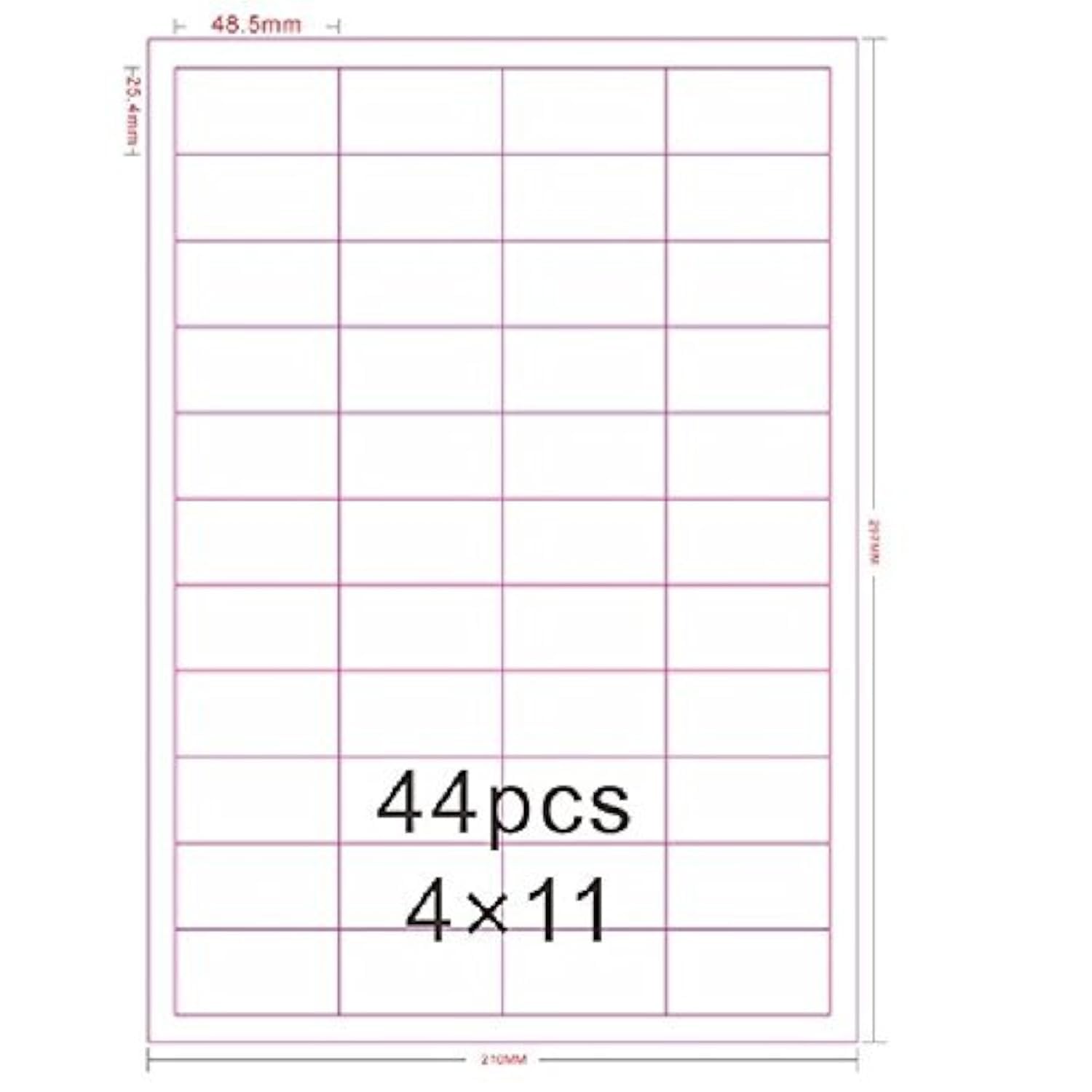Best Amazon FBA Labels 44-up (48.5x25.4mm) - 100 A4 White Self-Adhesive Shipping Stickers for Laser/Inkjet Printers - Perfect for FBA Barcodes, Inventory Management & Package Labeling