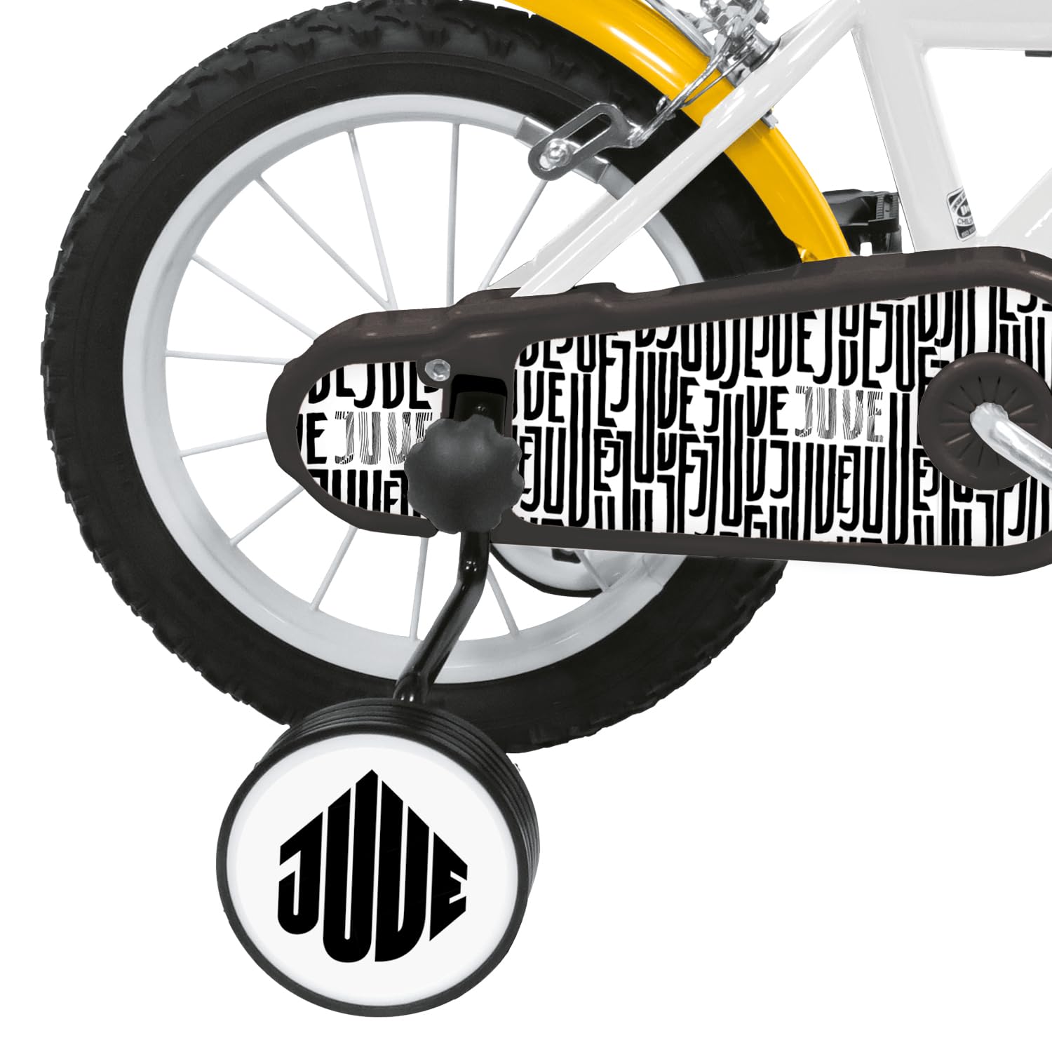 Mondo Toys - F.C. Juventus Kids Bike for Boys & Girls with Training Wheels, Front & Rear Brakes - White & Black - Perfect for Outdoor Play & Beginner Riders