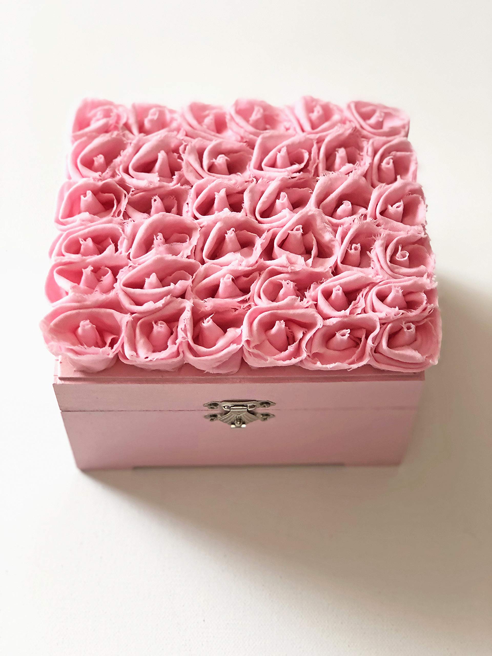 Elegant Pink Rose Jewelry Box for Women - Perfect for Gift, Wedding, Birthday & Valentine's Day - Jewelry Storage Organizer with Velvet Lining