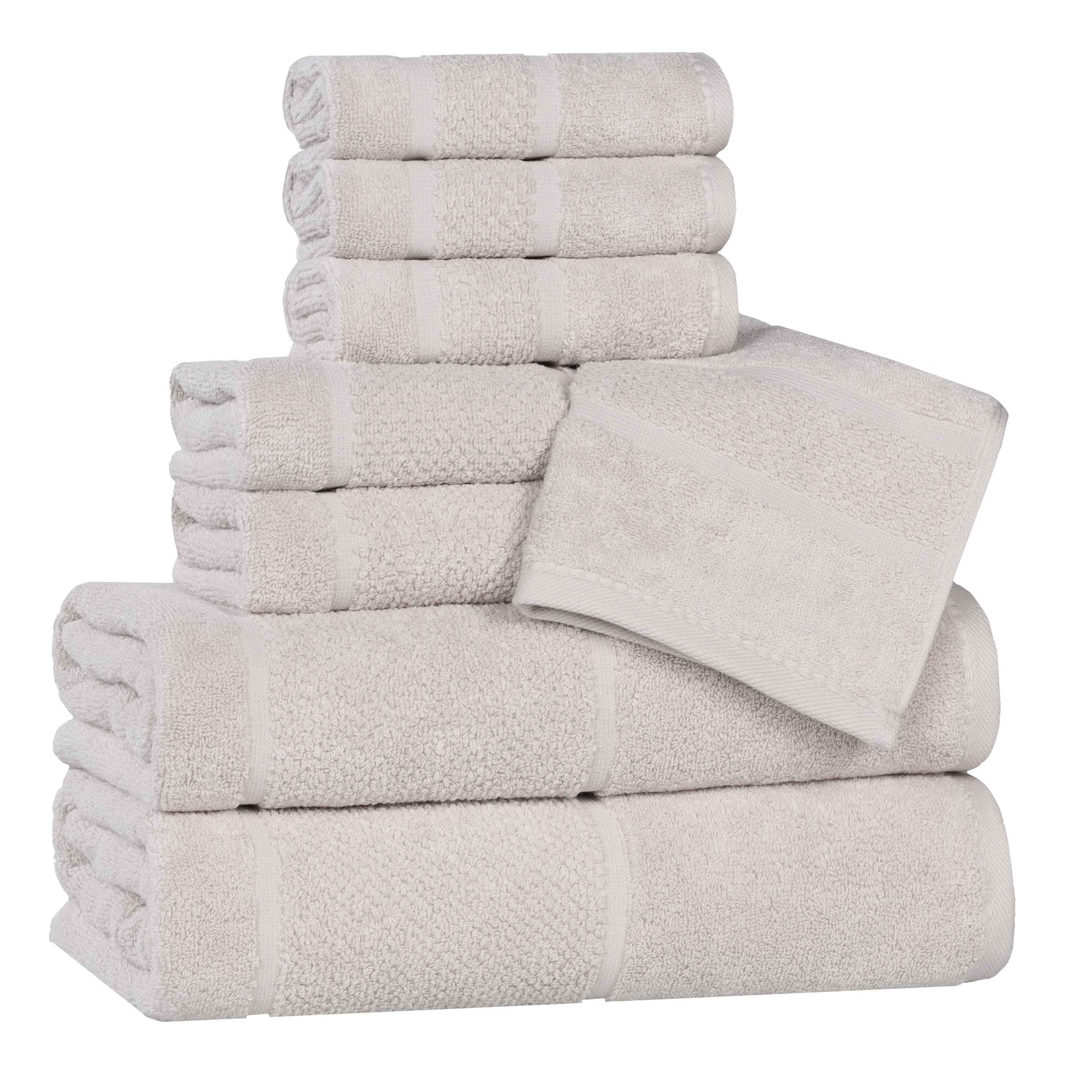Premium 8-Piece Cotton Towel Set - Soft, Absorbent & Durable - Solid Broad Border Design - Perfect for Bath, Spa, Gym & Home Use