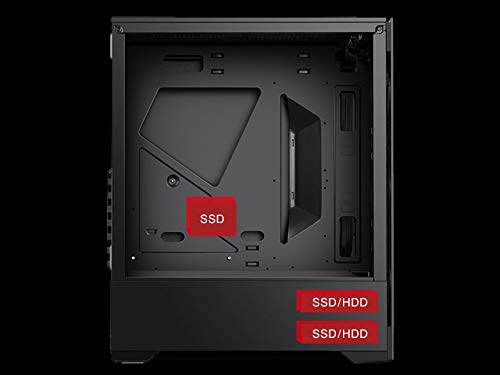 Bgears b-Voguish Gaming PC Case - ATX Mid Tower with Tempered Glass, USB 3.0 Ports, Supports E-ATX/ATX/mATX/ITX Motherboards (Fans Not Included) - Perfect for Gaming Rigs, Workstations & Custom PC Builds