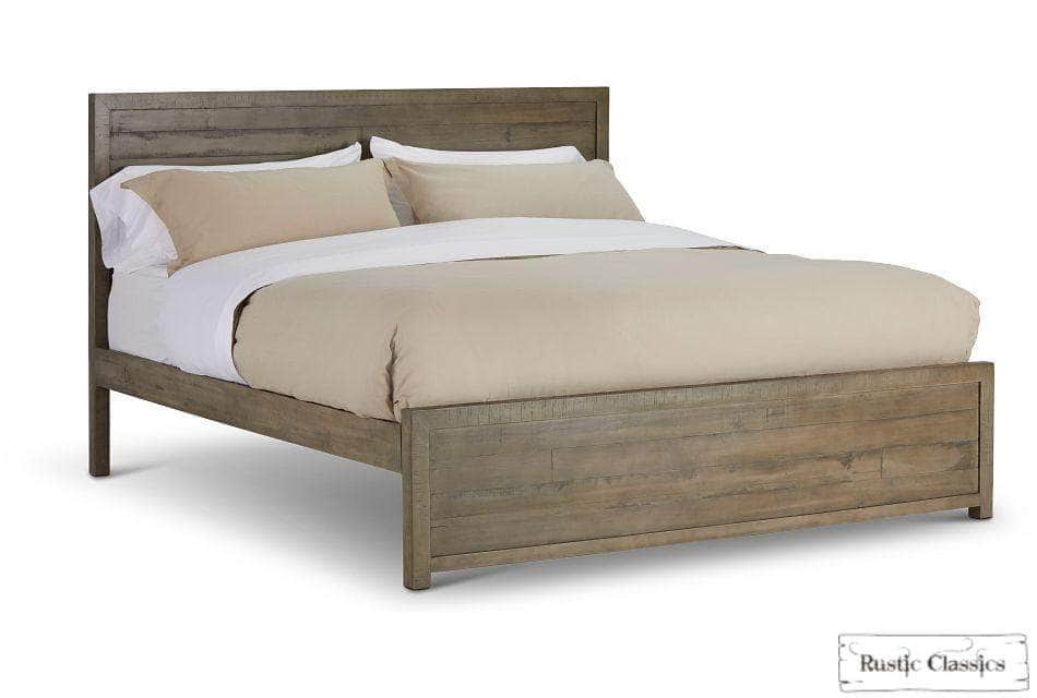Whistler Reclaimed Wood Platform Bed Frame - Grey - Queen & King Size - Eco-Friendly Solid Wood Bed Frame for Modern & Rustic Bedroom Decor