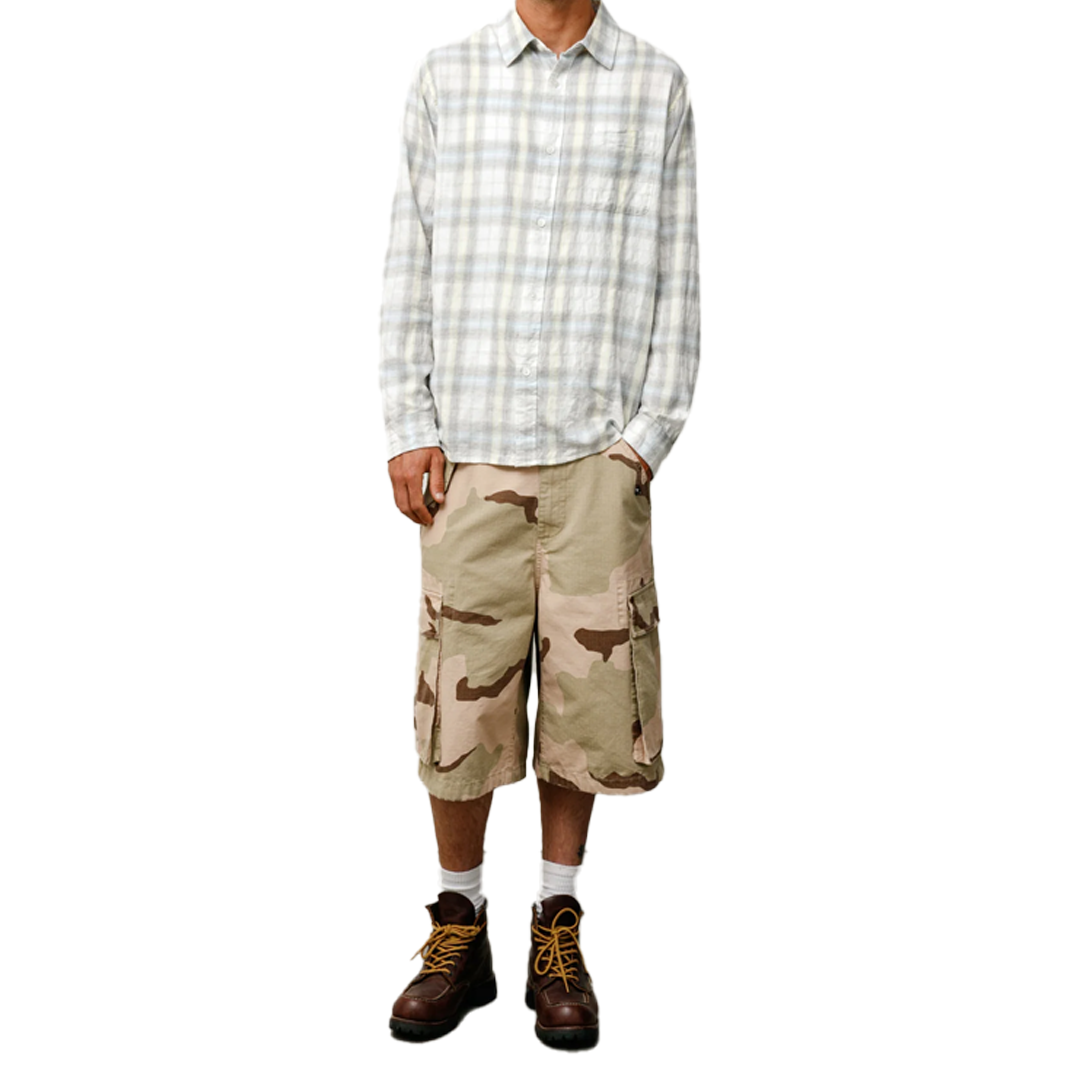 Ripstop Cargo Shorts - Sand Camo Tactical Pants for Men | Durable Outdoor Hiking, Camping & Workwear