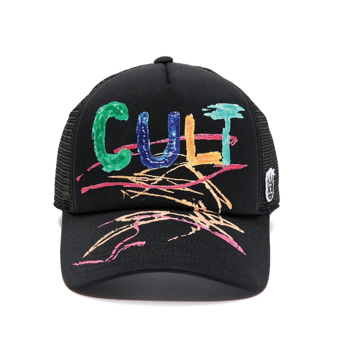 CULT OF INDIVIDUALITY Hand Drawn Shimuchan Logo Foam Trucker Hat - Stylish Unisex Baseball Cap for Streetwear, Casual Outfits & Summer Fashion