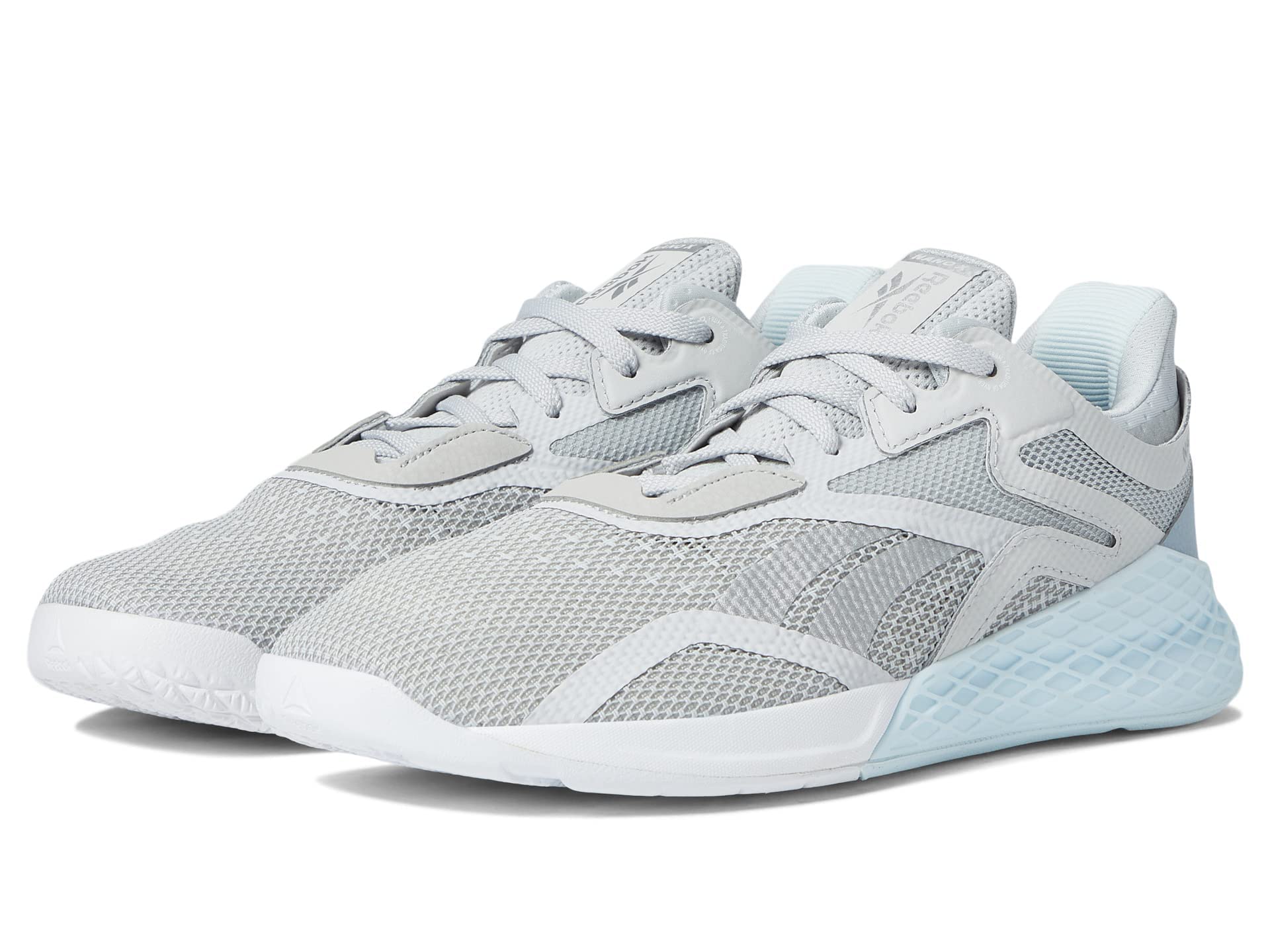 Reebok Nano X Training Shoes for Men - Pure Grey/Footwear White/Glass Blue - Size 9.5 B (M) - Gym Workout & CrossFit Sneakers