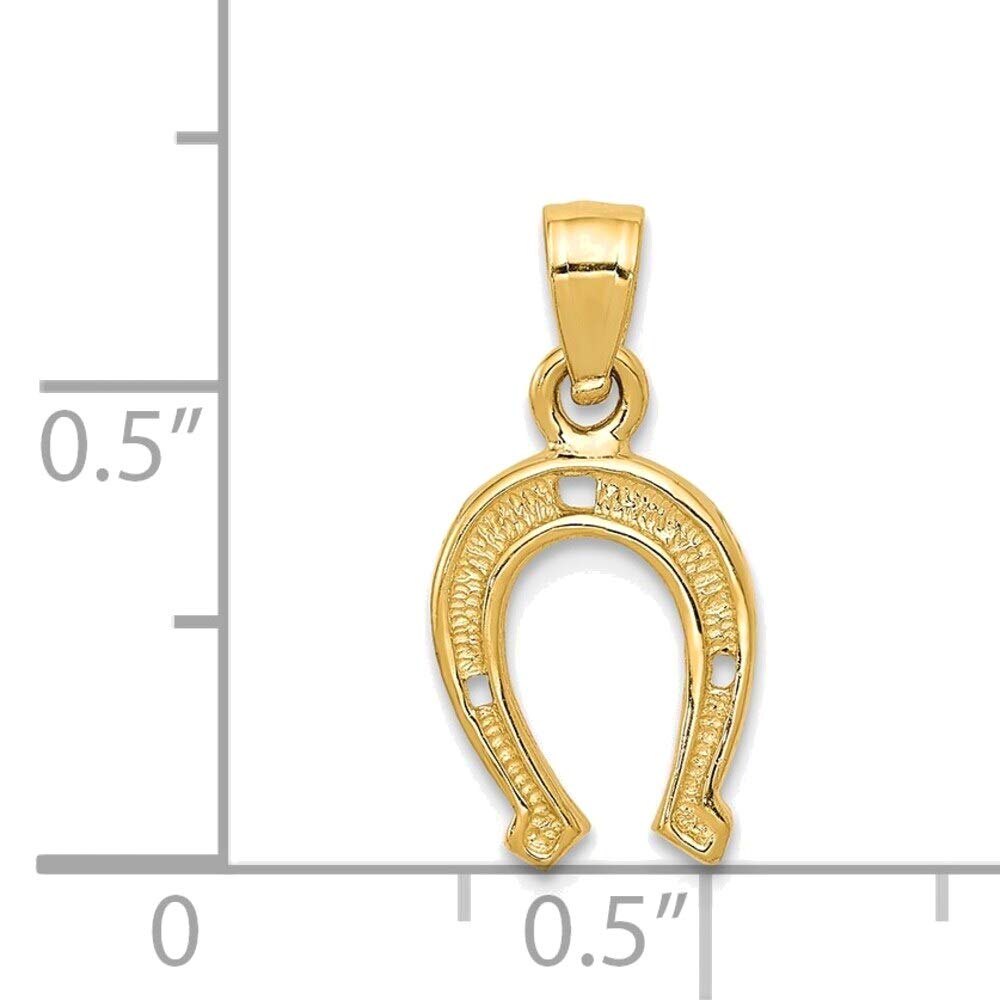 14K Yellow Gold Horseshoe Pendant - Lucky Charm Jewelry for Everyday Wear