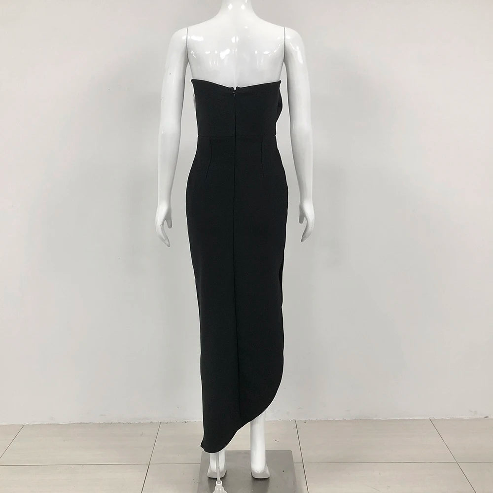 Sexy Black Off Shoulder Floral Bodycon Long Dress for Women - Perfect for Birthday Parties, Homecoming & Special Occasions