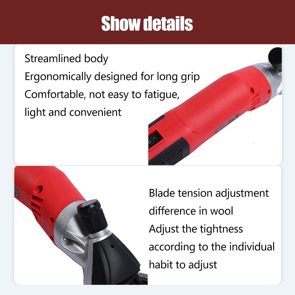 DYK&NX 500W Electric Sheep Shearing Clippers - 6 Speed Adjustable 2400RPM Professional Livestock Grooming Tool with Blade Tightness Control for Sheep, Goats, Cattle & Farm Animals (13 Tooth Machete Blade) - Perfect for Farm Shearing, Wool Harvesting & Pet Grooming