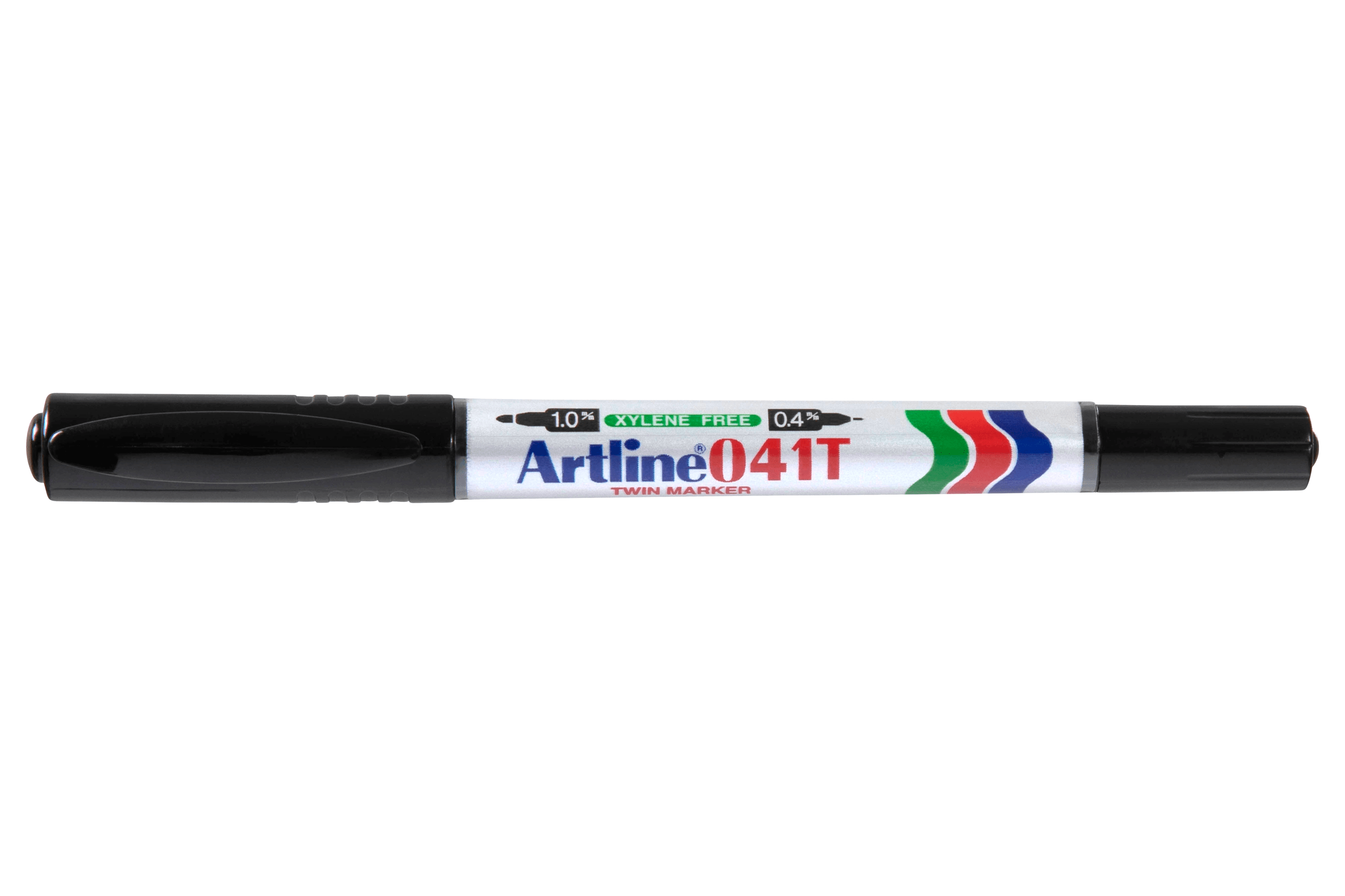 Artline 041T Permanent Dual Tip Marker Pen - Black Ink, Pack of 12 - Ideal for Office, School, Art Projects & Labeling