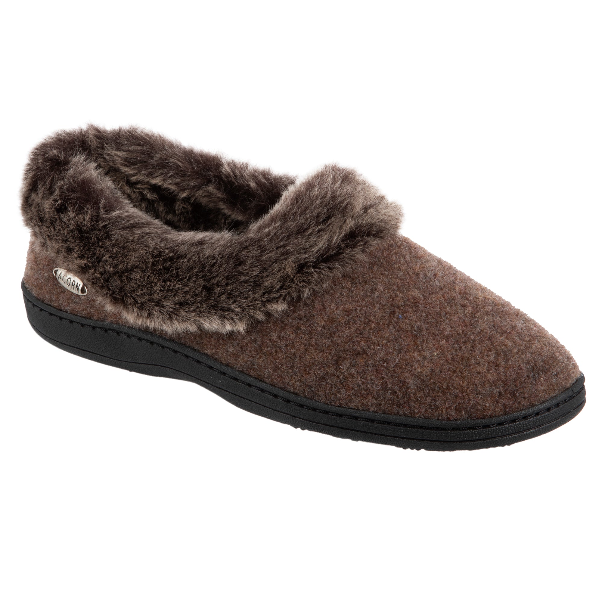 Women's Faux Fur Chinchilla Collar Slippers with Non-Slip Indoor/Outdoor Sole - Cozy House Shoes for Winter, Lounge, and Outdoor Errands