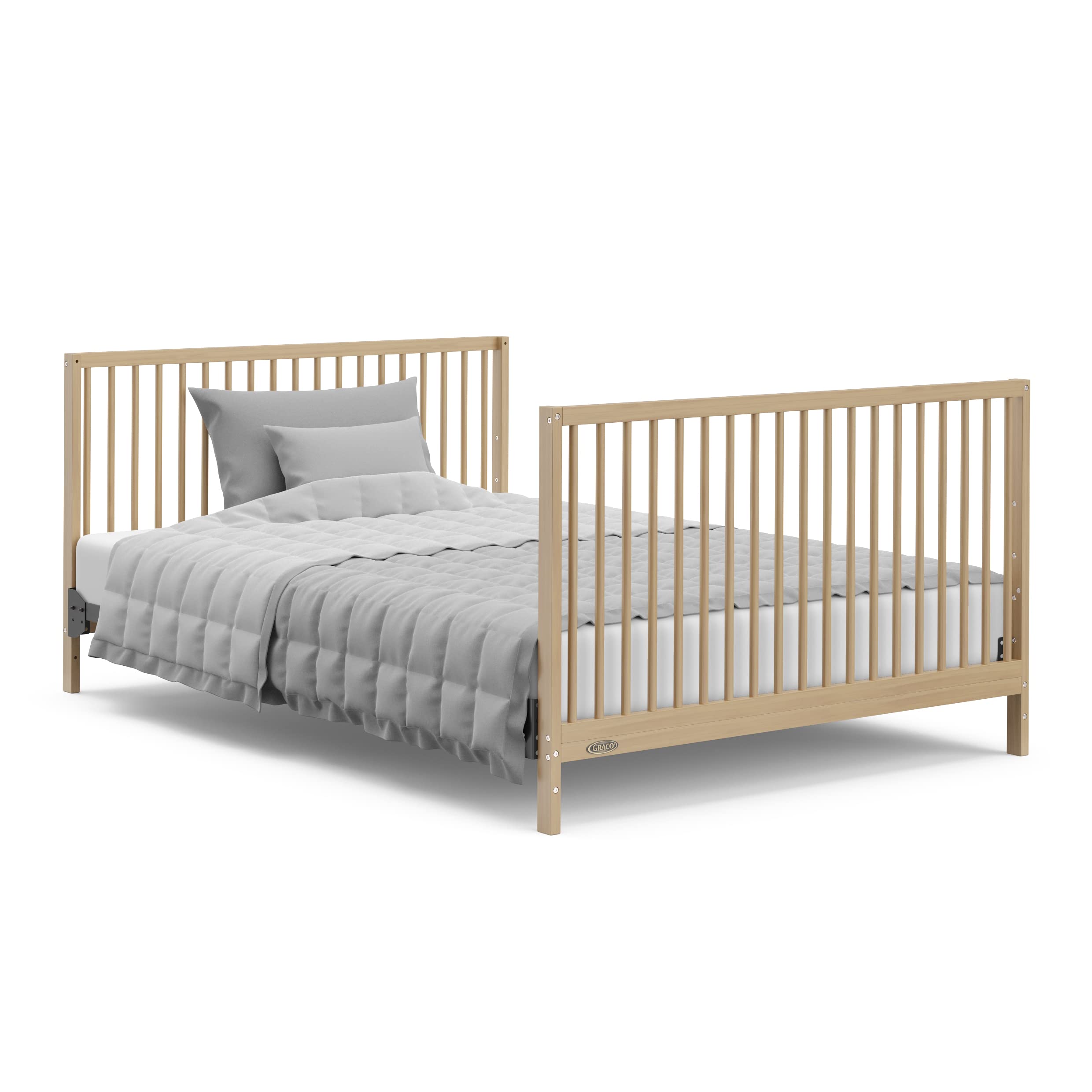 Graco Teddi 5-in-1 Convertible Crib with Storage Drawer in Driftwood – GREENGUARD Gold Certified Baby Crib | Converts to Toddler Bed, Daybed & Full Bed | Nursery Furniture with Built-in Storage | Perfect for Newborns, Infants & Growing Toddlers
