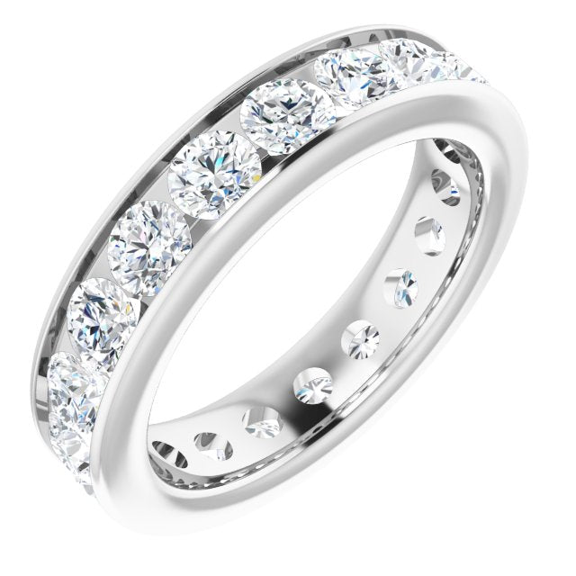 3.23 Carat Round Diamond Eternity Band - Channel Set Wedding Ring for Women, Perfect for Anniversaries, Engagements & Special Occasions