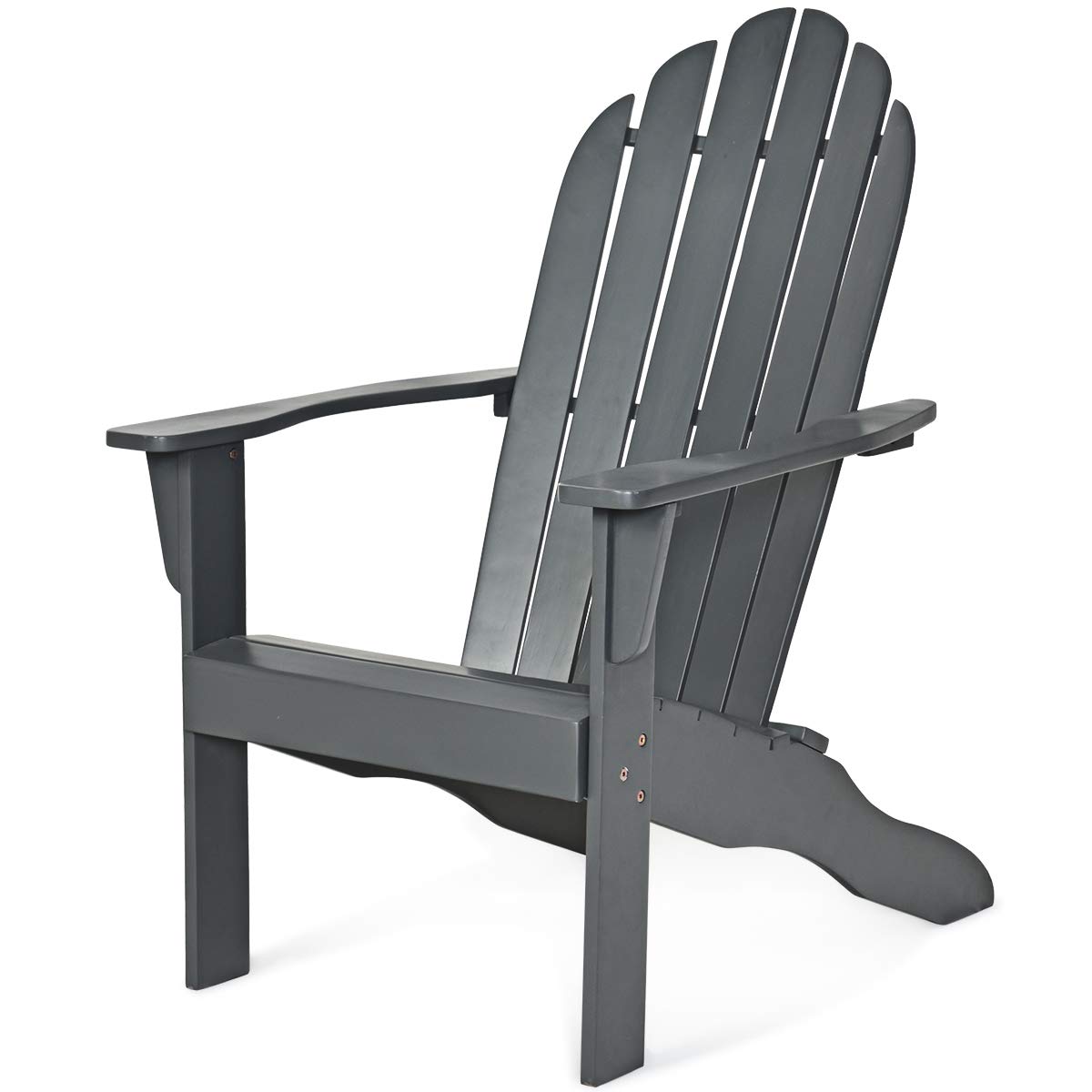 RELAX4LIFE Weather-Resistant Acacia Wood Adirondack Chair - Outdoor Patio Lounger for Garden, Deck & Poolside (Gray) - Perfect for Relaxing in Your Backyard or by the Pool