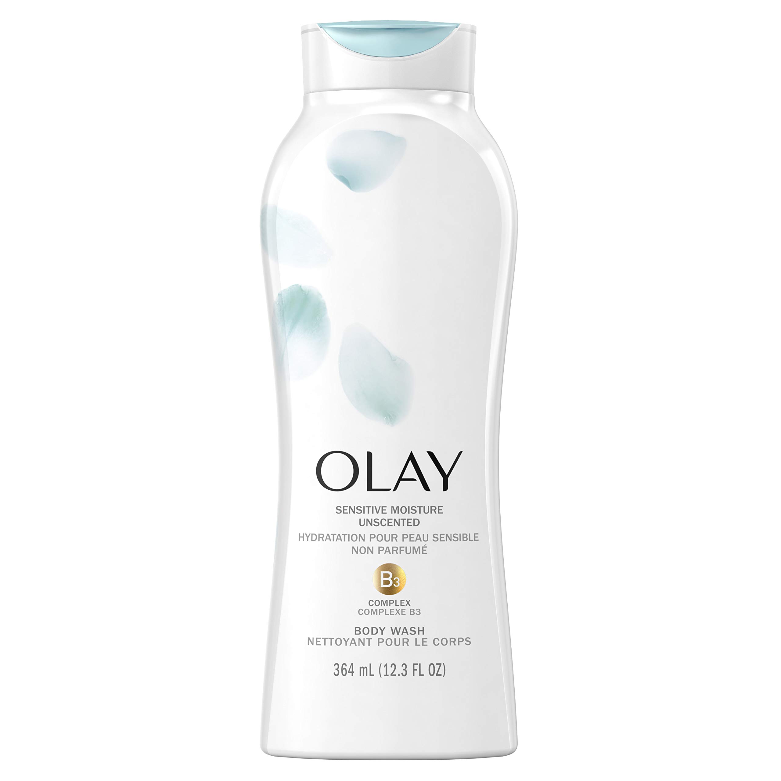 Olay Sensitive Moisture Unscented Body Wash for Dry Skin - 12.3 fl oz (364 ml) - Gentle Hydrating Shower Gel for Sensitive Skin - Perfect for Daily Use & Post-Workout Cleansing