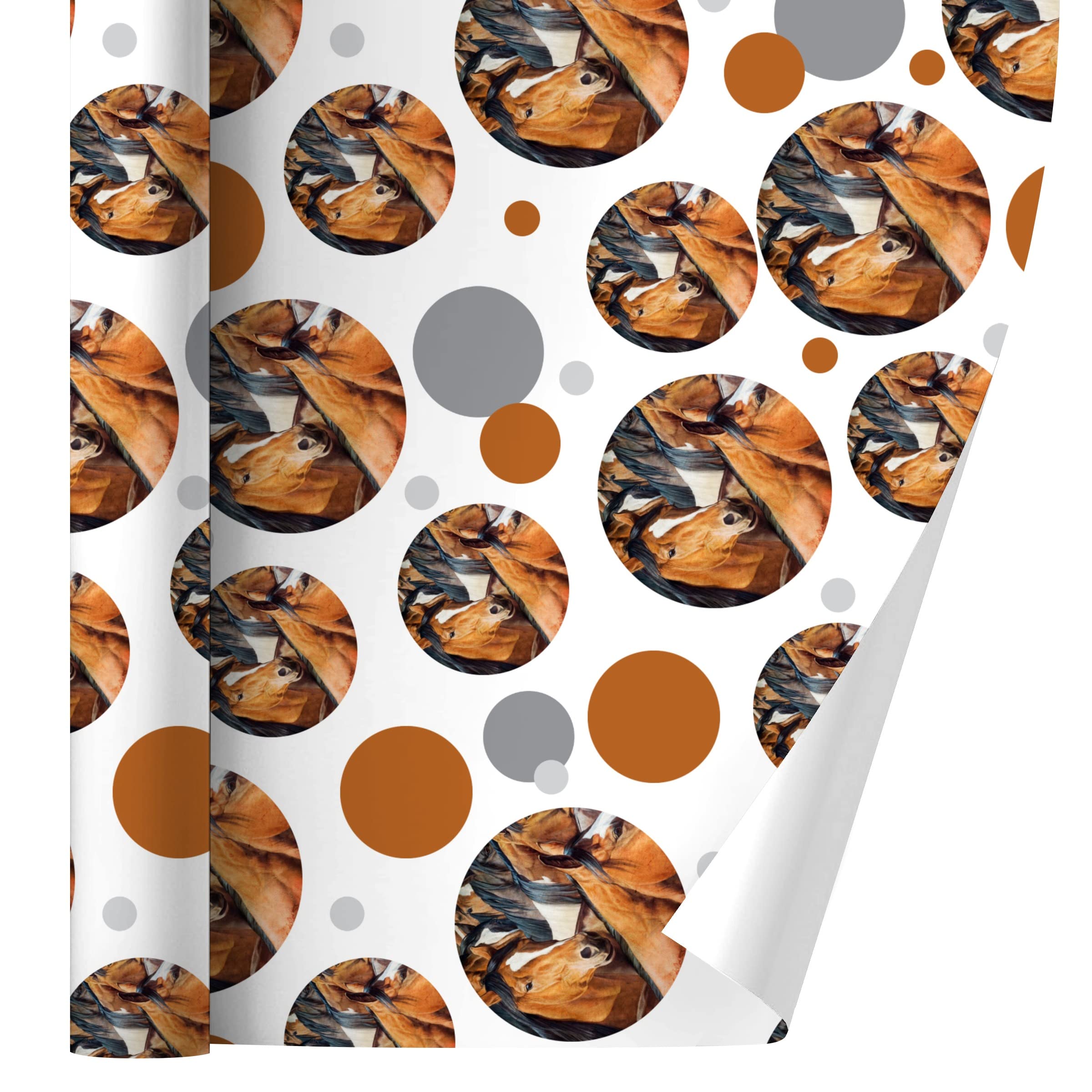 GRAPHICS & MORE Horses Gridlock Gift Wrap Wrapping Paper Roll - Premium Christmas Birthday Present Wrapping for Parties, Weddings & Special Occasions