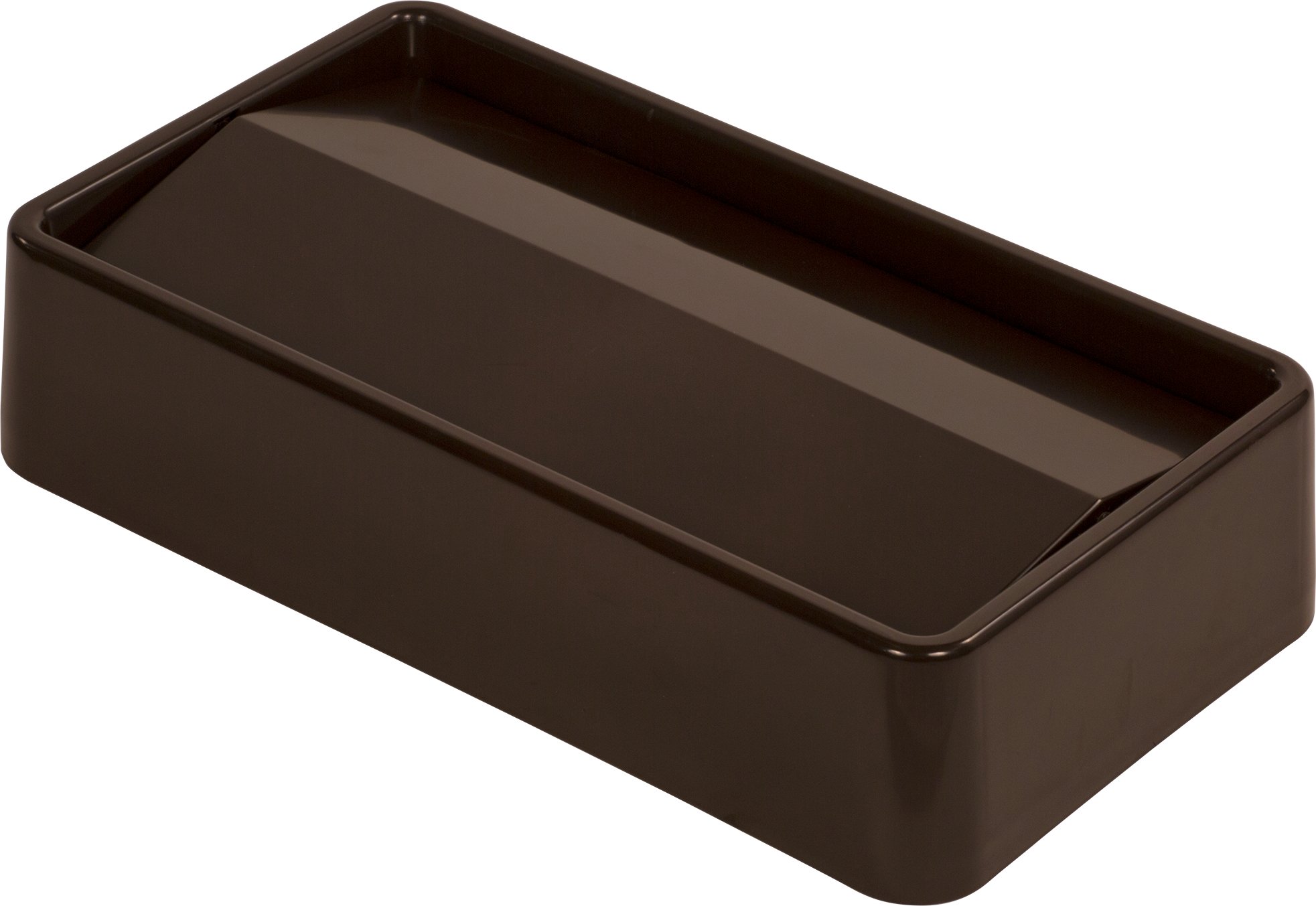 Carlisle 34202469 Trimline Rectangular Swing Top Lids - Set of 4, Dark Brown ABS Plastic Waste Container Covers - Fits 15 & 23 Gallon Trash Bins - Ideal for Kitchen, Office, Restaurant & Commercial Use