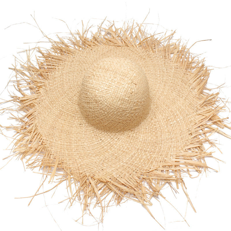 Stylish Wide Brim Straw Beach Hat for Women - UPF 50+ Sun Protection for Outdoor, Vacation & Summer Activities