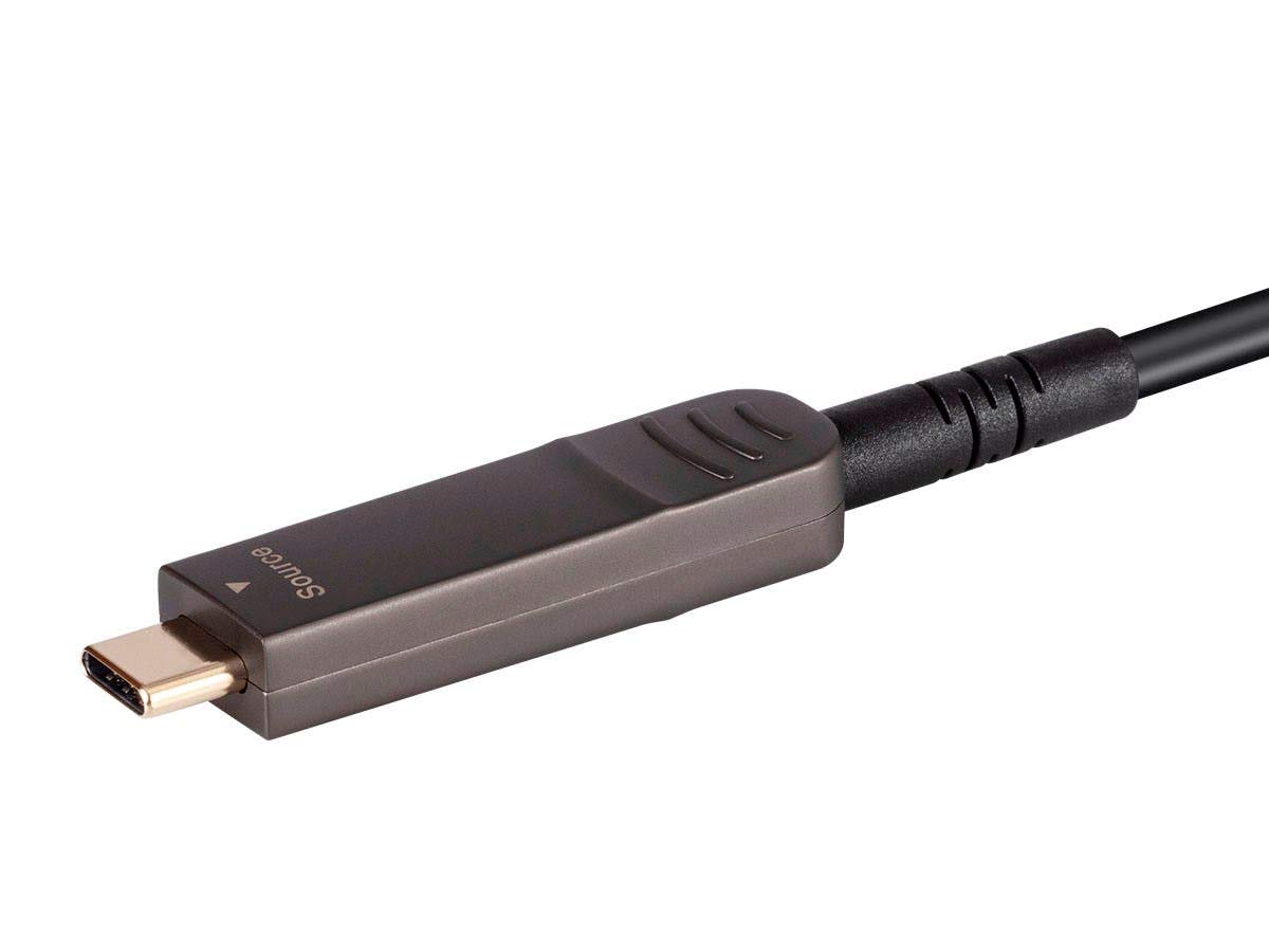 Monoprice SlimRun AV Series USB-C to USB-C Fiber Optic Video Cable - 4K@60Hz, 21.6Gbps, Gold-Plated Connectors, 100ft - Perfect for Home Theater, Gaming & Office Presentations