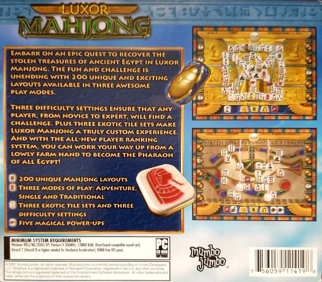 Luxor Mahjong Set - Premium Chinese Tile Game for PC - Perfect for Family Game Nights & Online Multiplayer Fun