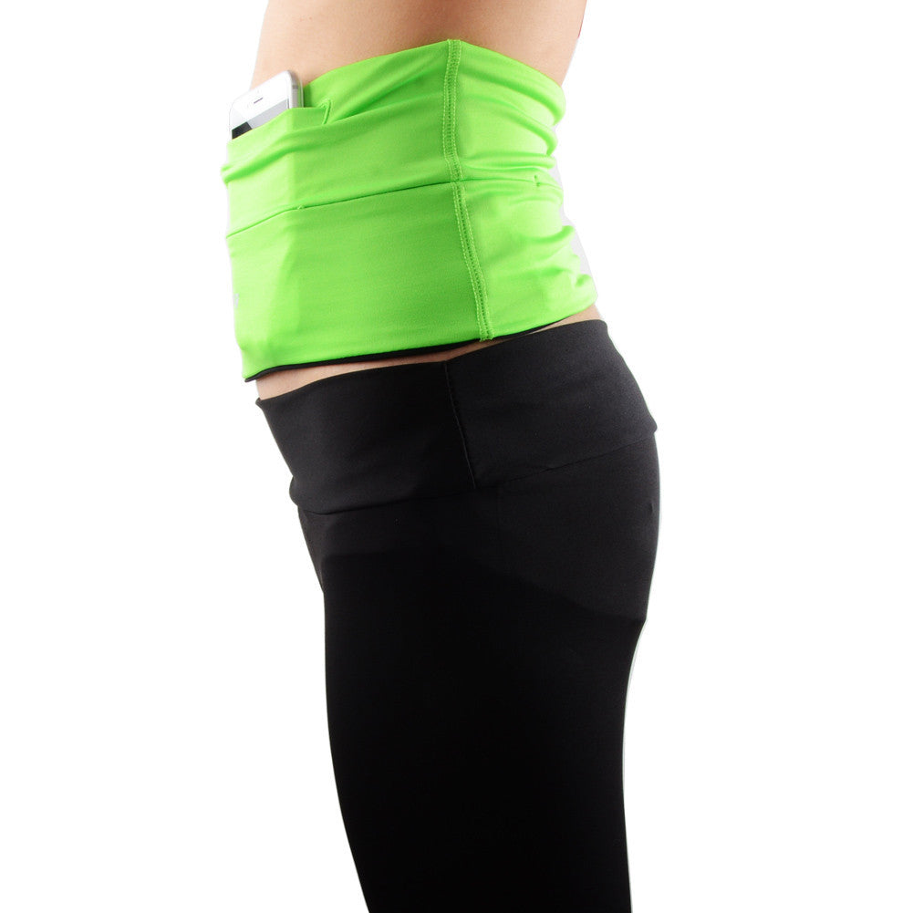 Lightweight Green Running Belt for Men & Women - Adjustable Waist Pack for Jogging, Hiking & Travel - Secure Phone Holder & Key Pouch