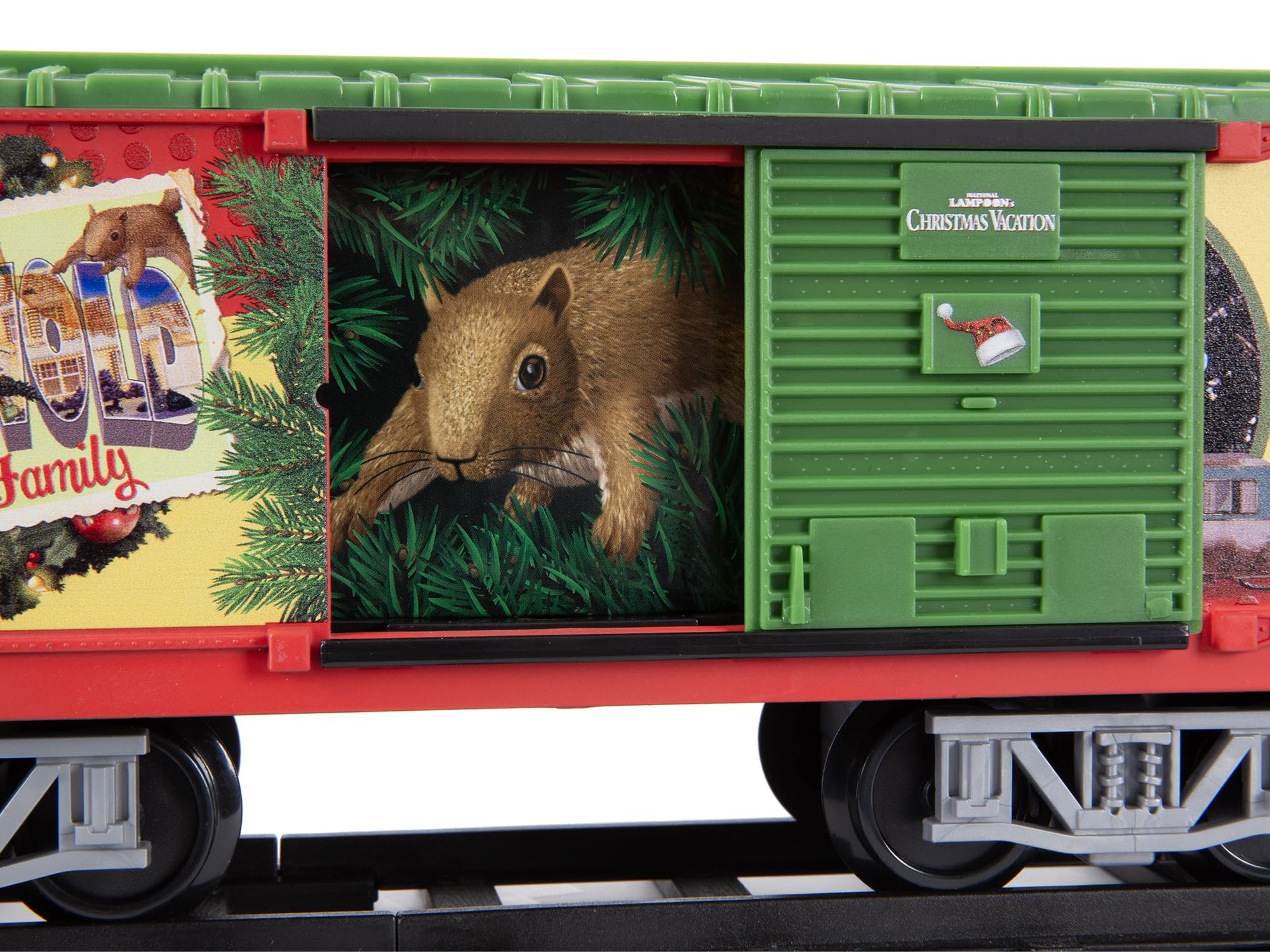 Lionel Battery-Powered Christmas Toy Train Set with Locomotive, 4 Train Cars, 8-Piece Track & Wireless Remote - Realistic Train Sounds & LED Lights for Kids Ages 4+ | Holiday Decor, Gift for Boys & Girls, Christmas Tree Display