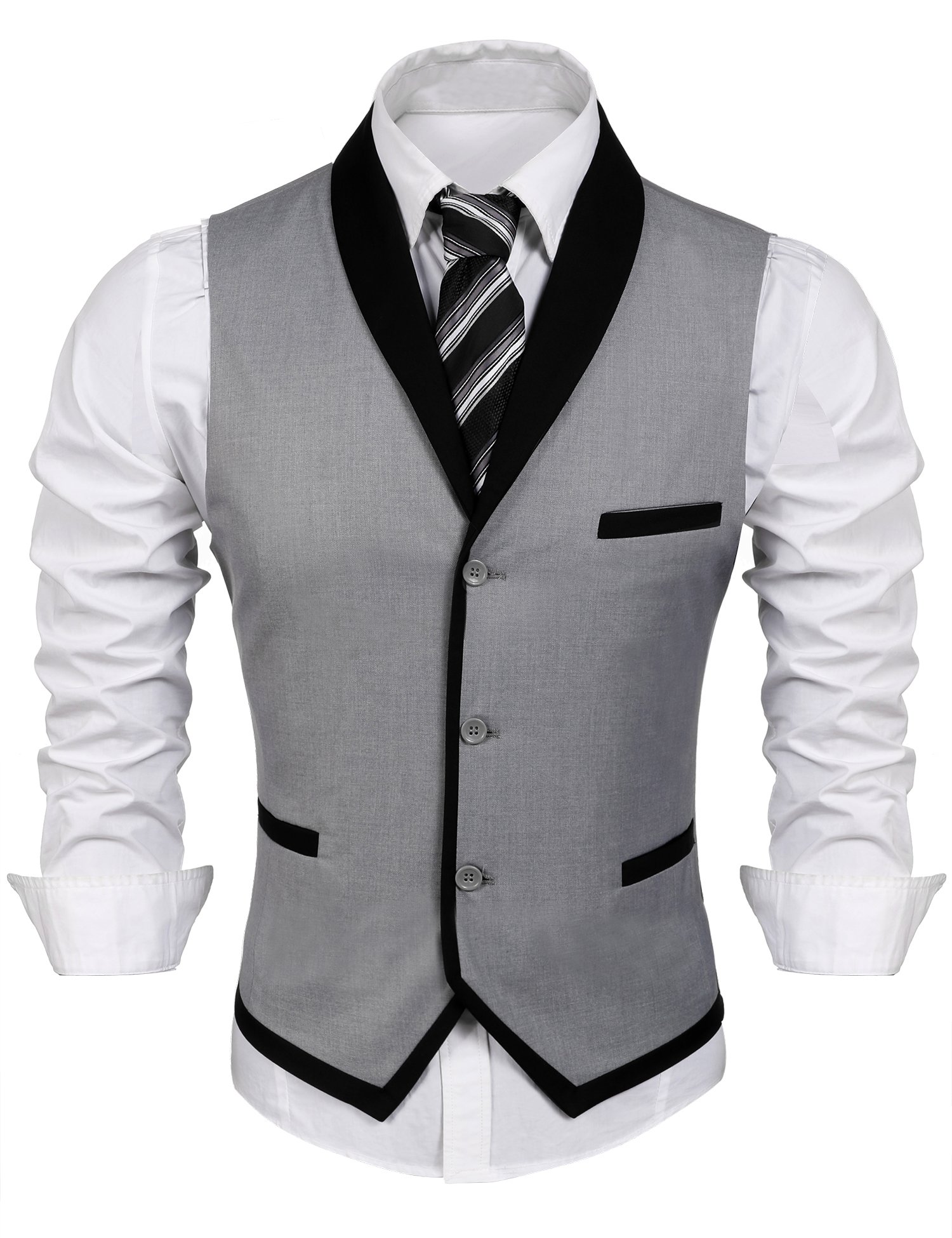 COOFANDY Slim Fit Men's Suit Vest - Formal Business Blazer Waistcoat for Wedding, Office & Special Occasions | Breathable Stretch Fabric for All-Day Comfort
