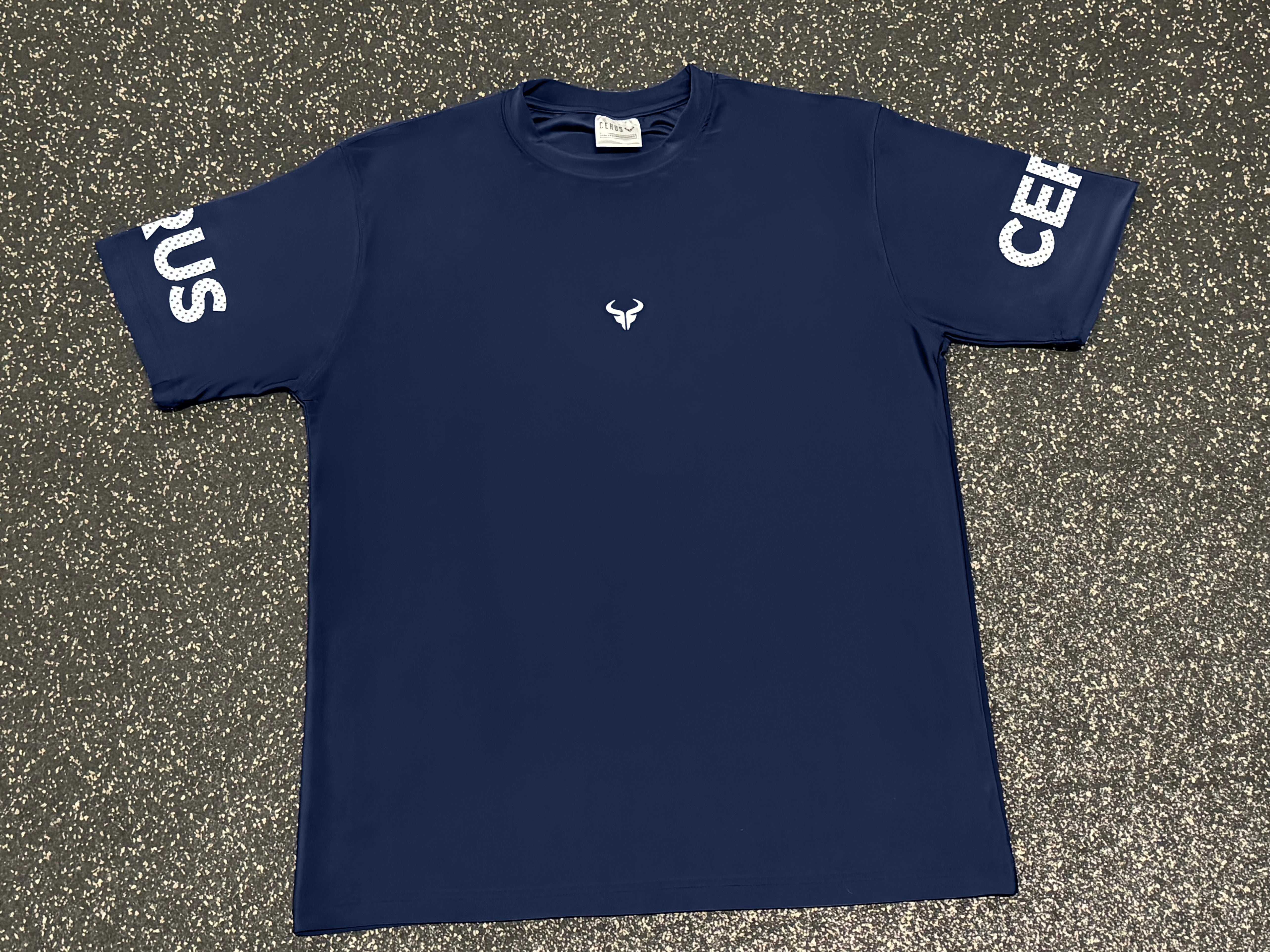 Cerus Navy Fusion Men’s T-Shirt - Premium Cotton Crew Neck Tee for Casual Wear, Gym & Everyday Comfort | Trendy Streetwear & Athletic Apparel