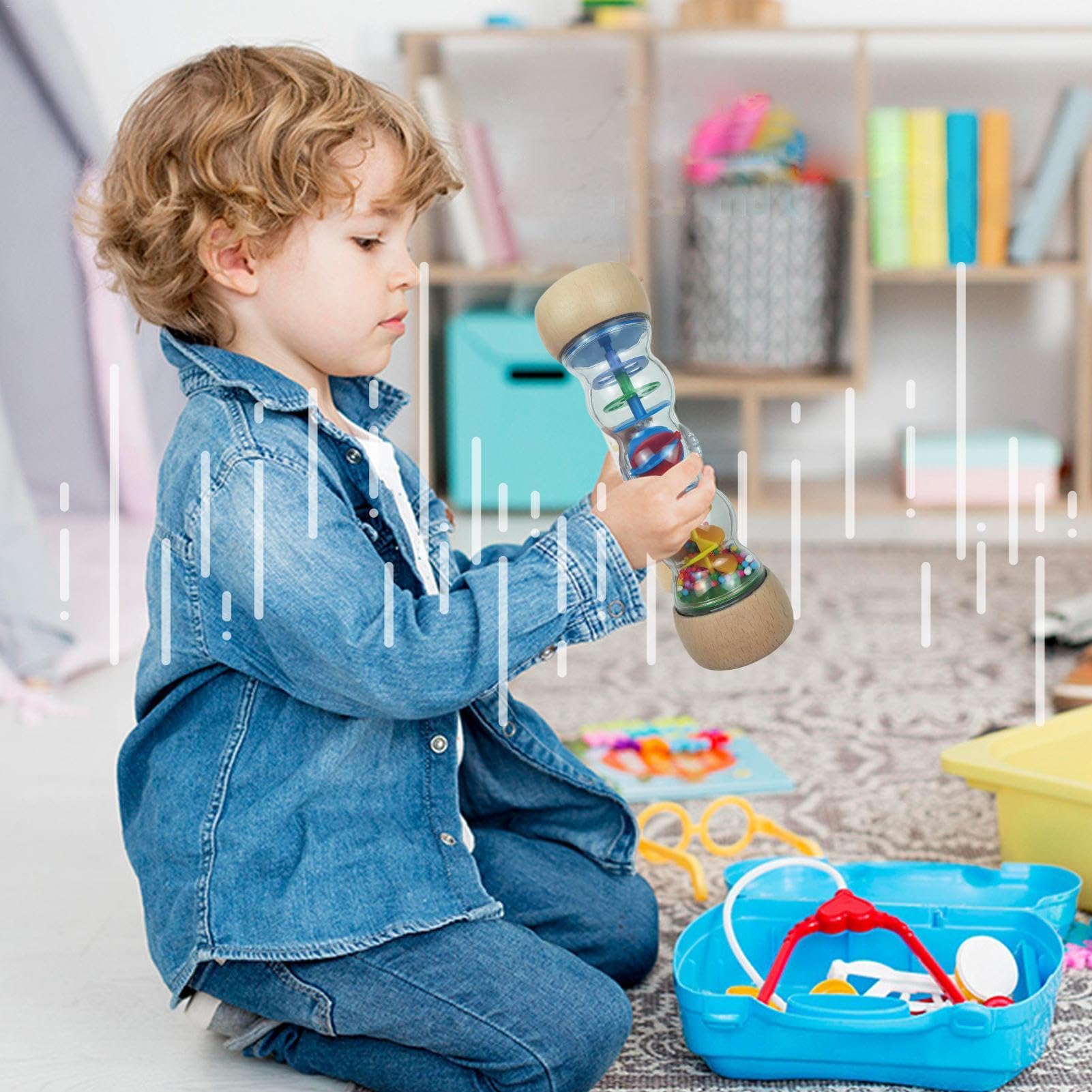 Rain Stick Sensory Toy - Rain Maker Musical Instrument Shaker with Relaxing Rainfall Sounds for Kids, Stress Relief & Meditation | Perfect for Playtime, Therapy & Relaxation