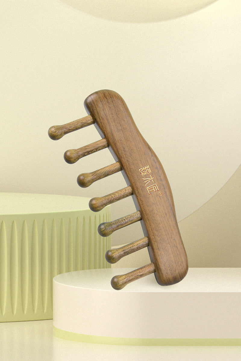 Verawood Massage Comb for Hair Growth & Scalp Care - Natural Wooden Detangling Comb for Men & Women - Perfect for Relaxation, Styling & Stress Relief at Home or Salon