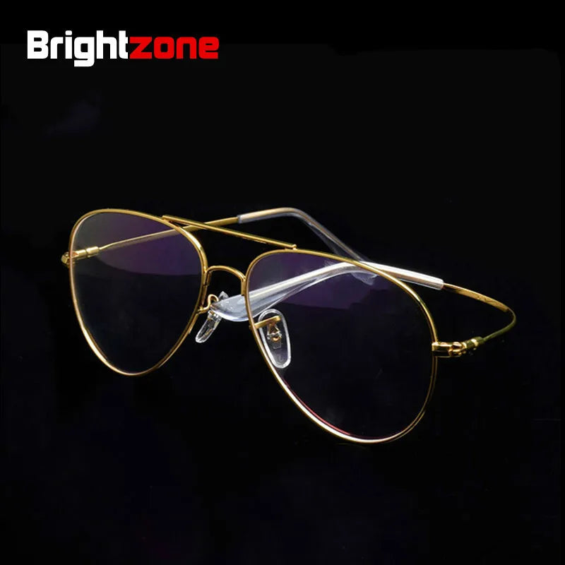 Brightzone Men's Full Rim Oval Double Bridge Titanium Eyeglasses 71424 - Lightweight Durable Glasses for Work, Reading & Fashion
