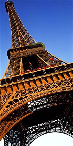 Peel & Stick Wall Mural - Low Angle View of Eiffel Tower (12x24 inches) | Self-Adhesive Removable Wallpaper | Perfect for Bedroom, Living Room, Office Decor