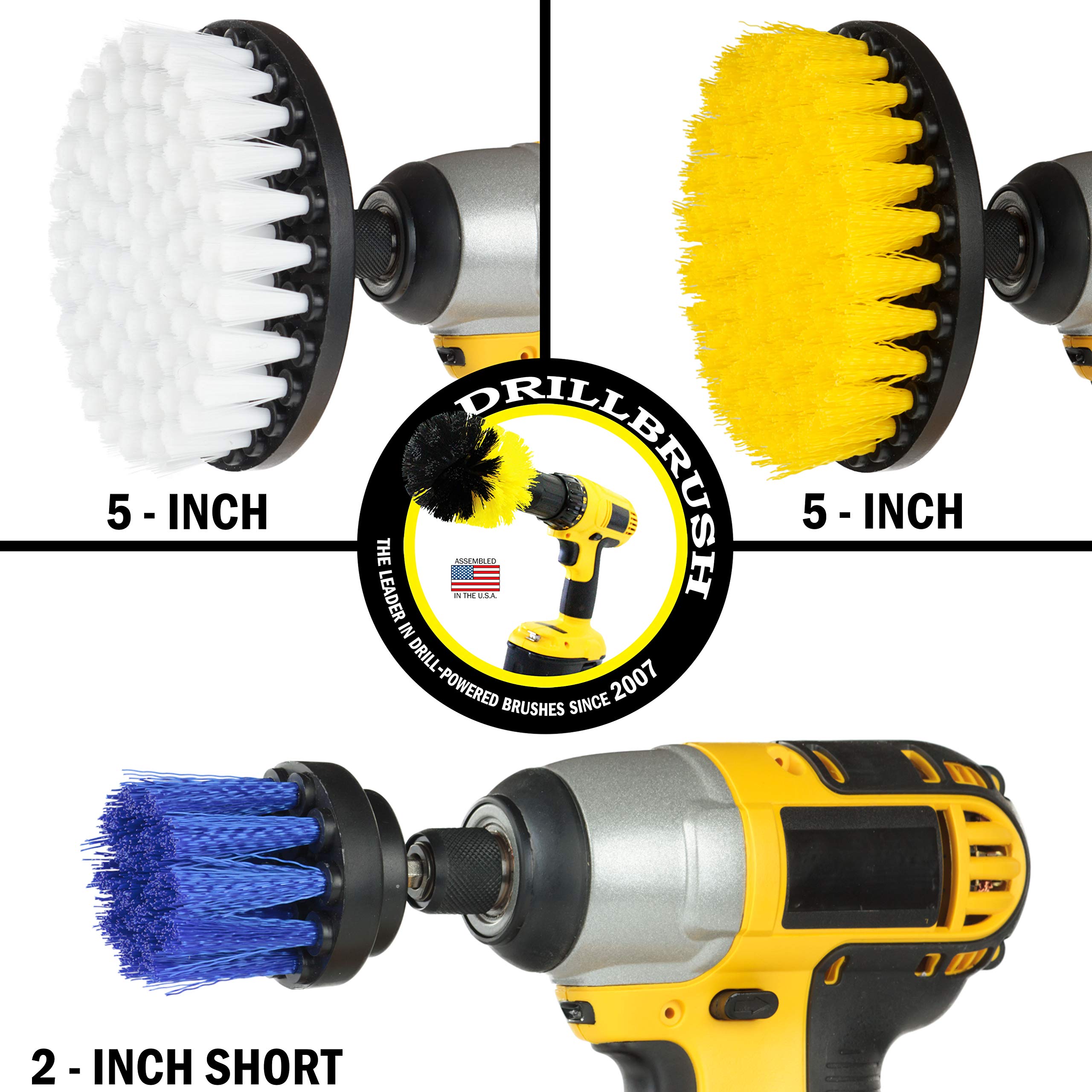 Spin Brush for Bathroom Cleaning - Heavy Duty Scrub Brush with Nylon Bristles - Soft & Thin Cleaning Brush for Tight Spaces - Tile Grout Cleaner & Boat Scrub Brush - Perfect for Shower Tiles, Kitchen Sinks & Hard-to-Reach Areas