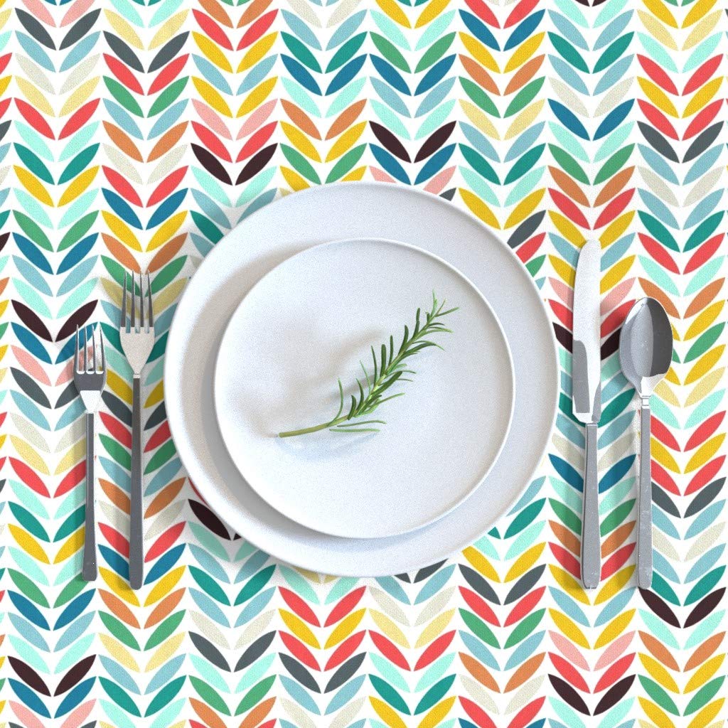 Colorful Arrow Chevron Cotton Sateen Tablecloth 90