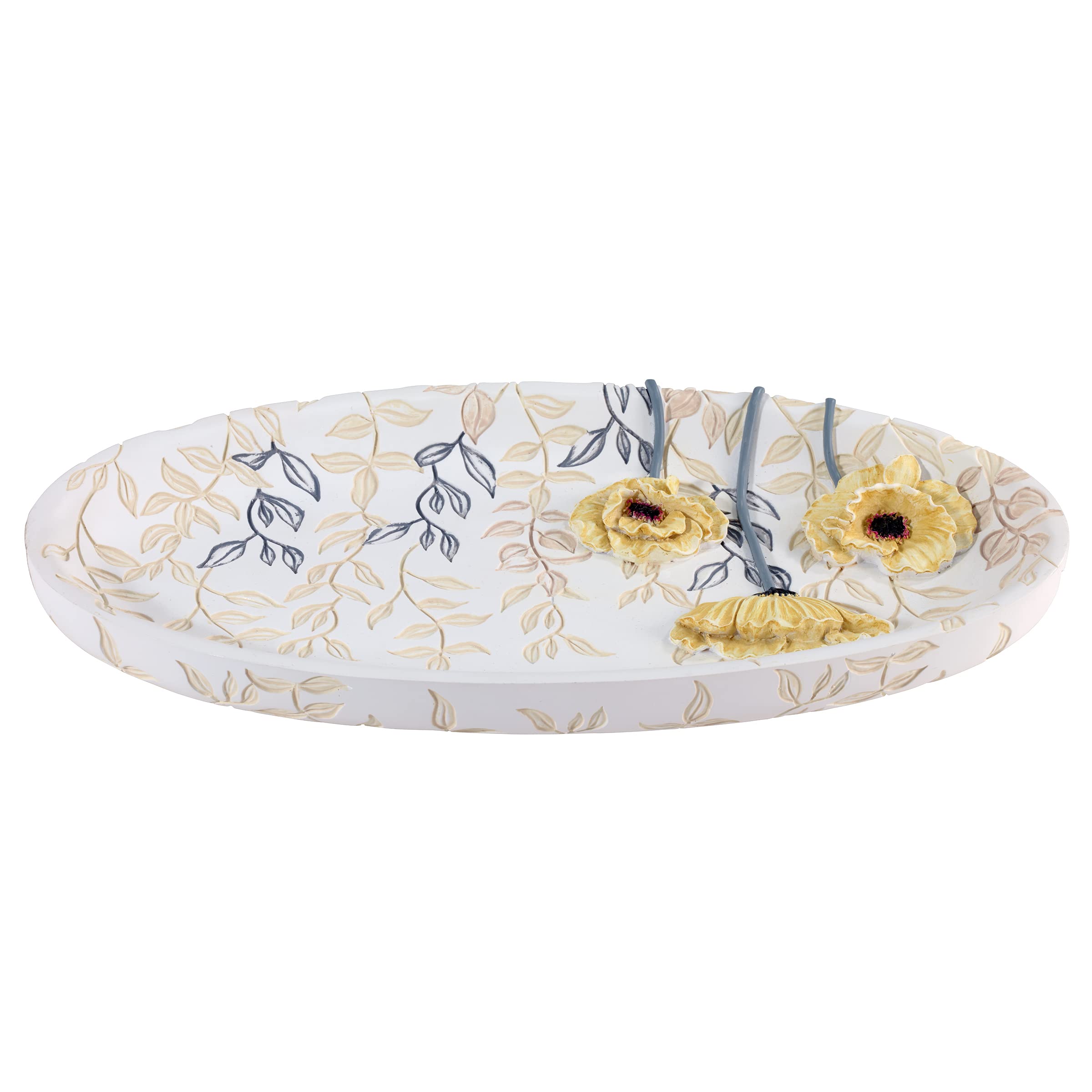Avanti Linens Vanity Tray - Multipurpose Countertop Organizer for Jewelry & Cosmetics | Chic Bathroom Decor Accessory | Marielle Collection in Yellow | Perfect for Vanity Table, Dresser Top & Bathroom Counter Organization