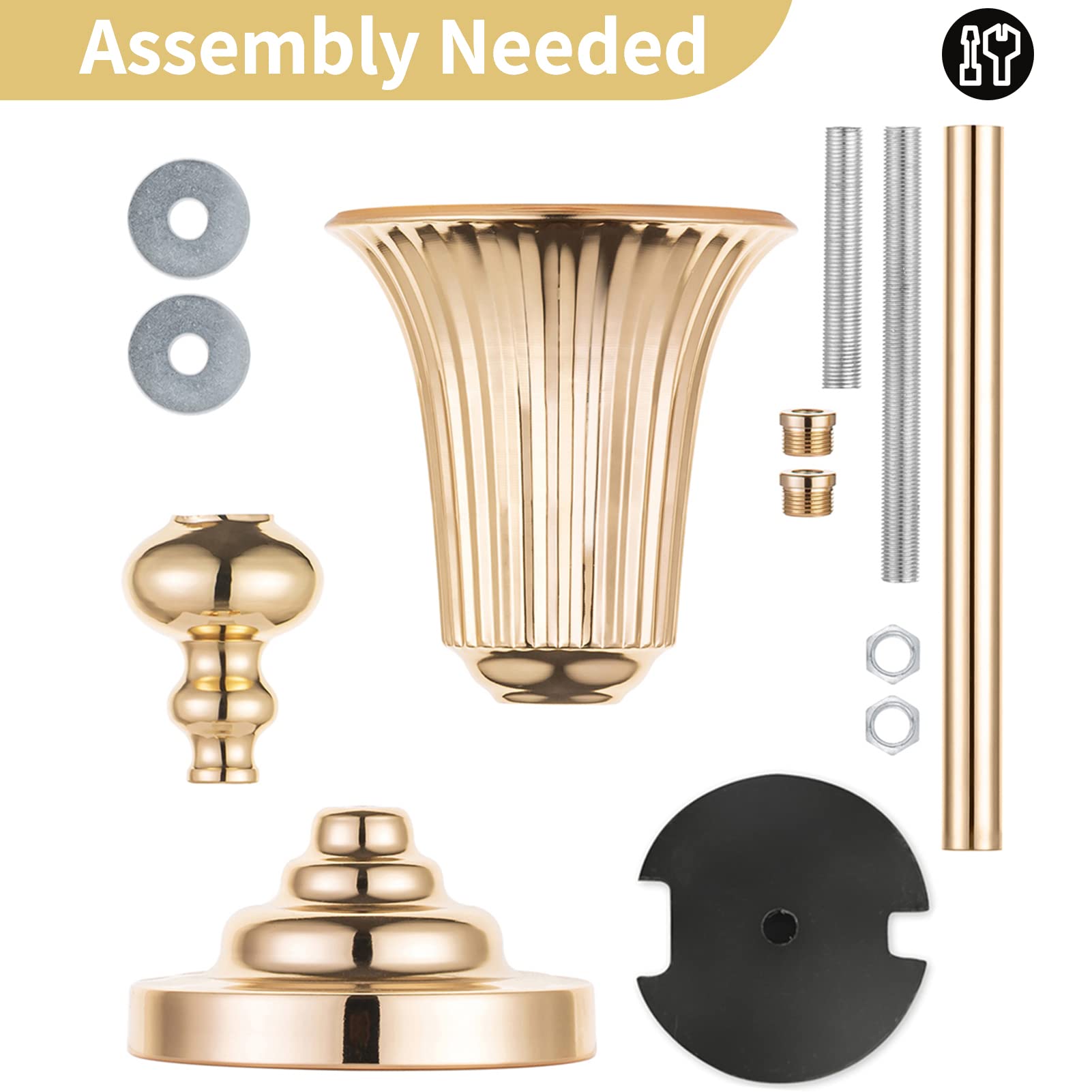 NUPTIO 10-Pack 21.5 Inch Gold Metal Trumpet Vases - Tall Wedding Centerpiece Flower Stand for Table Decorations, Party & Event Decor - Perfect for Weddings, Banquets, and Home Decor