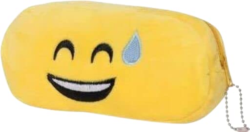 Abhiswa Emoji Pencil Case with Smooth Zipper - School Supplies Organizer for Pencils, Pens & Art Tools (3-Pack, Yellow) - Perfect for Backpack, Classroom & Homework Organization