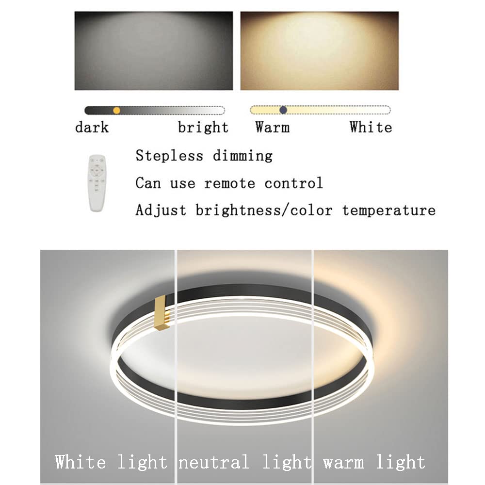 Luxury Flush Mount Ceiling Light - Modern LED Close-to-Ceiling Fixture with Remote Control, Dimmable 3000K-6500K for Living Room, Kitchen, Bedroom | Perfect for Home Lighting & Interior Decor