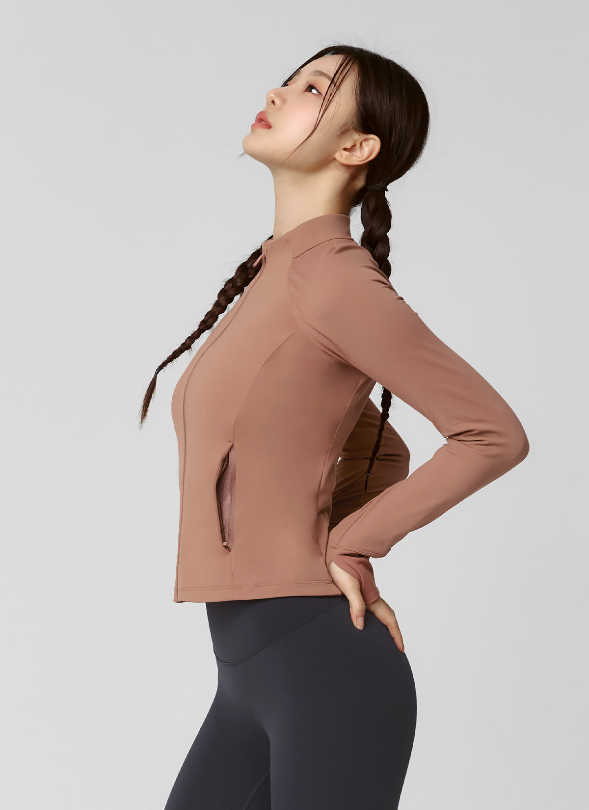 Active Slim Fit Warm Silky Zip Up Hoodie for Women - Lightweight Fleece Lined Jacket for Running, Yoga & Outdoor Activities