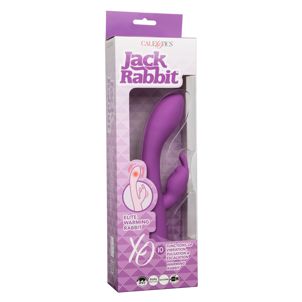Jack Rabbit Elite Warming G-Spot Rabbit Vibrator for Women - Dual Stimulation Clitoral & G-Spot Massager - Waterproof Rechargeable Adult Toy for Couples & Solo Play