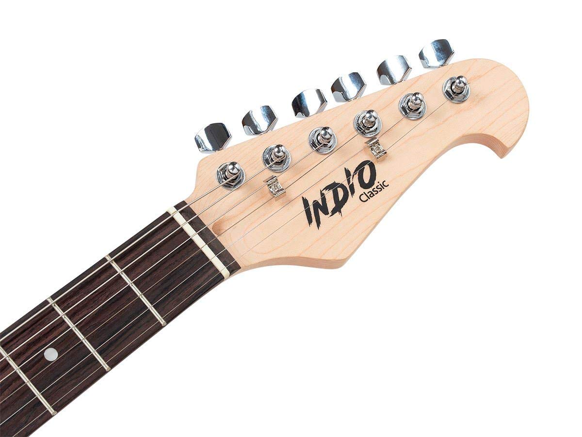 Monoprice Cali Classic Electric Guitar - Sunburst Finish, 6-String Solid Body with Double-Cutaway & SSS Pickups, Right-Handed Beginner Guitar with Gig Bag - Ideal for Rock, Blues & Practice Sessions - Indio Series