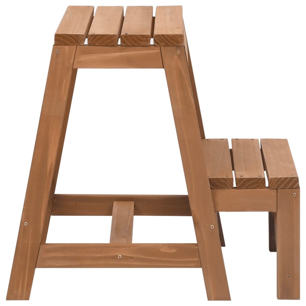 SKM Foldable Step Stool - Solid Firwood Ladder Stool for Kitchen, Bathroom & Home Use - Compact, Sturdy & Space-Saving Step Stool for Adults & Kids