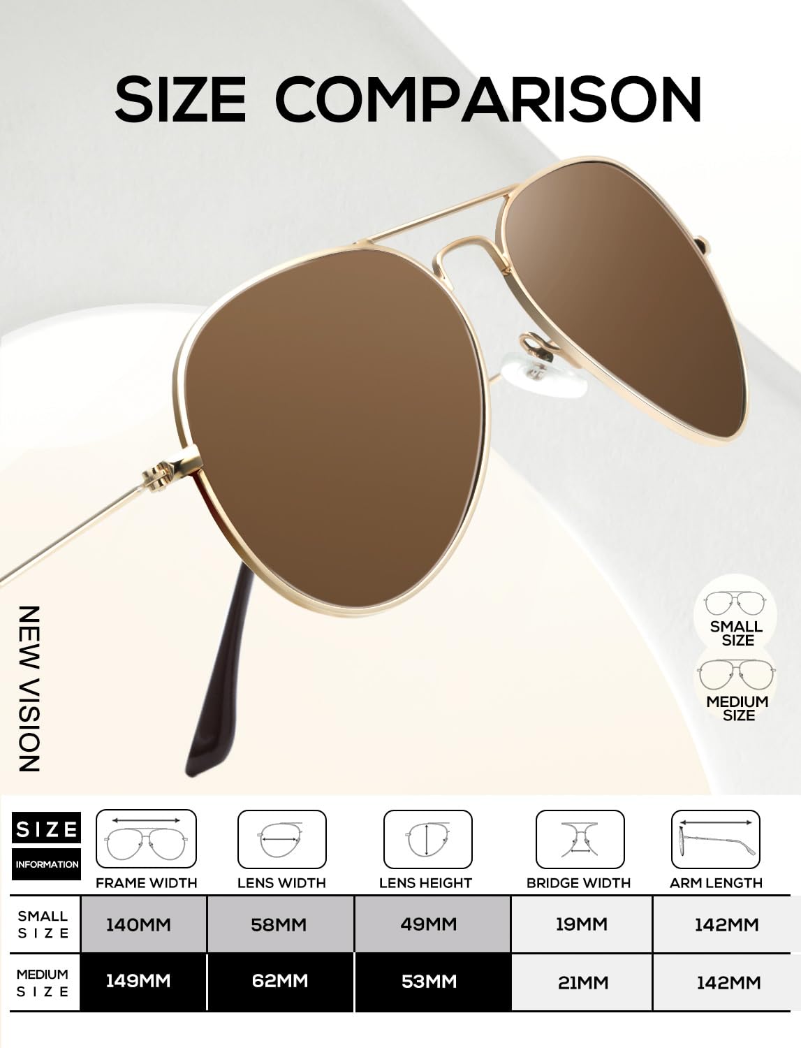 KALIYADI Classic Aviator Sunglasses for Men & Women - Polarized UV Protection Lenses - Stylish Driving & Outdoor Sun Glasses for Beach, Cycling, and Travel
