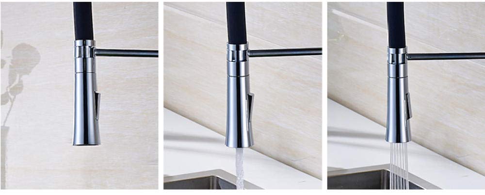 Stainless Steel Pull Out Kitchen Faucet with 360° Swivel Spout & 2-Function Sprayer - White & Chrome Finish - Perfect for Washing Dishes, Filling Pots & Cleaning Sinks